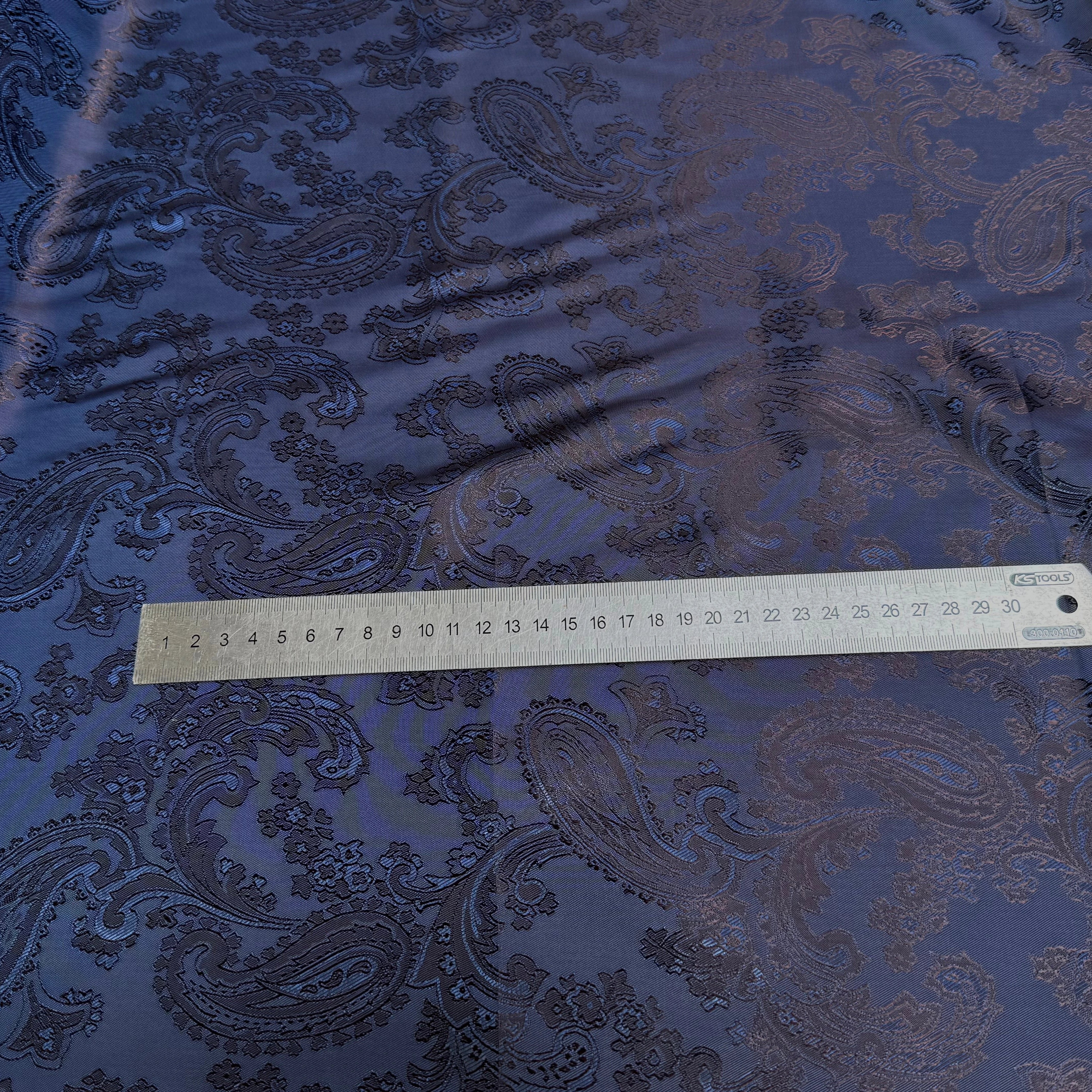 DOUBLURE SATIN IMPRIMÉ FLOREAUX BLEU 58% VISCOSE - My Little Coupon