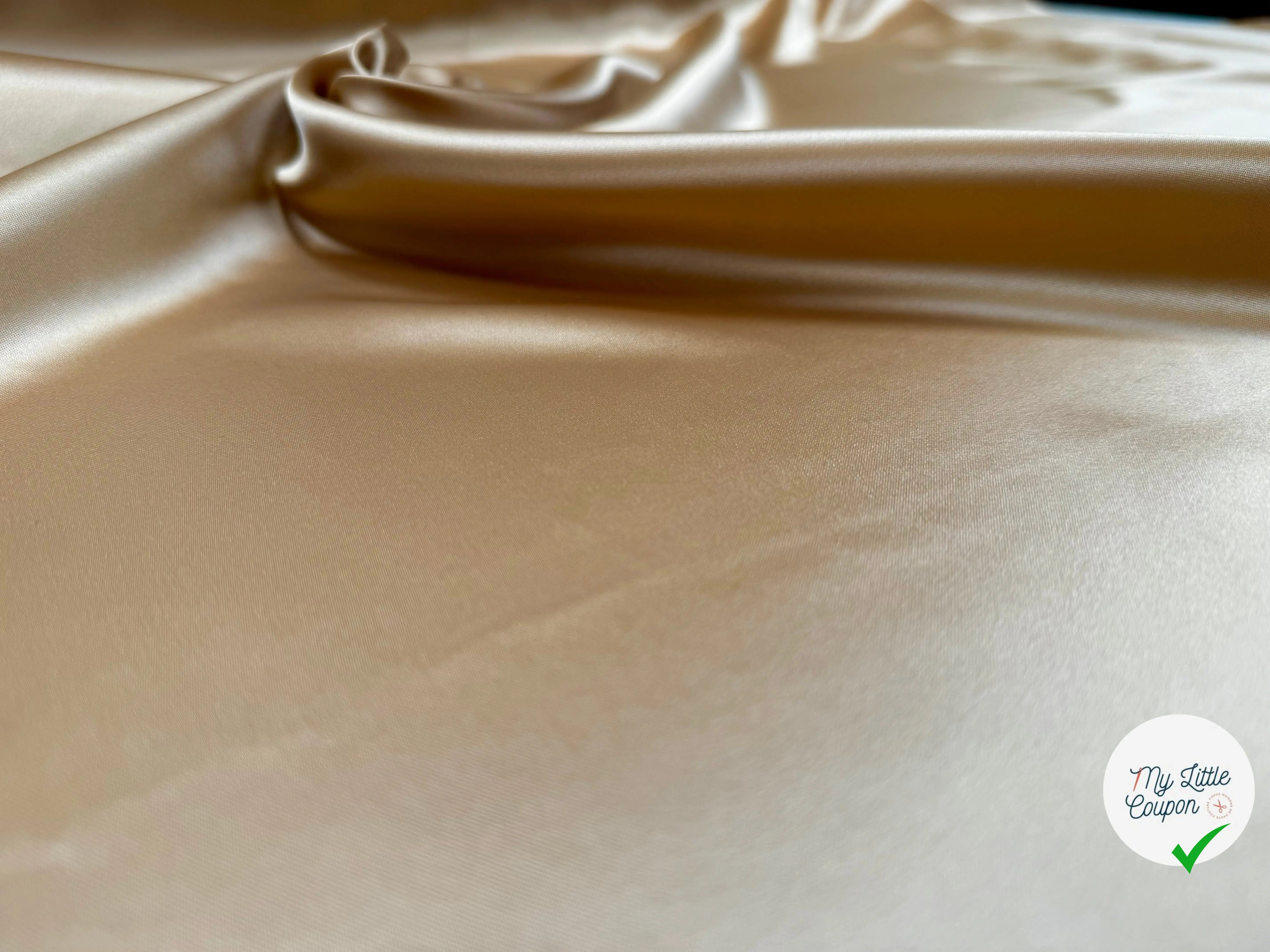 DOUBLURE SATIN POLYESTER CARAMEL DORE - My Little Coupon