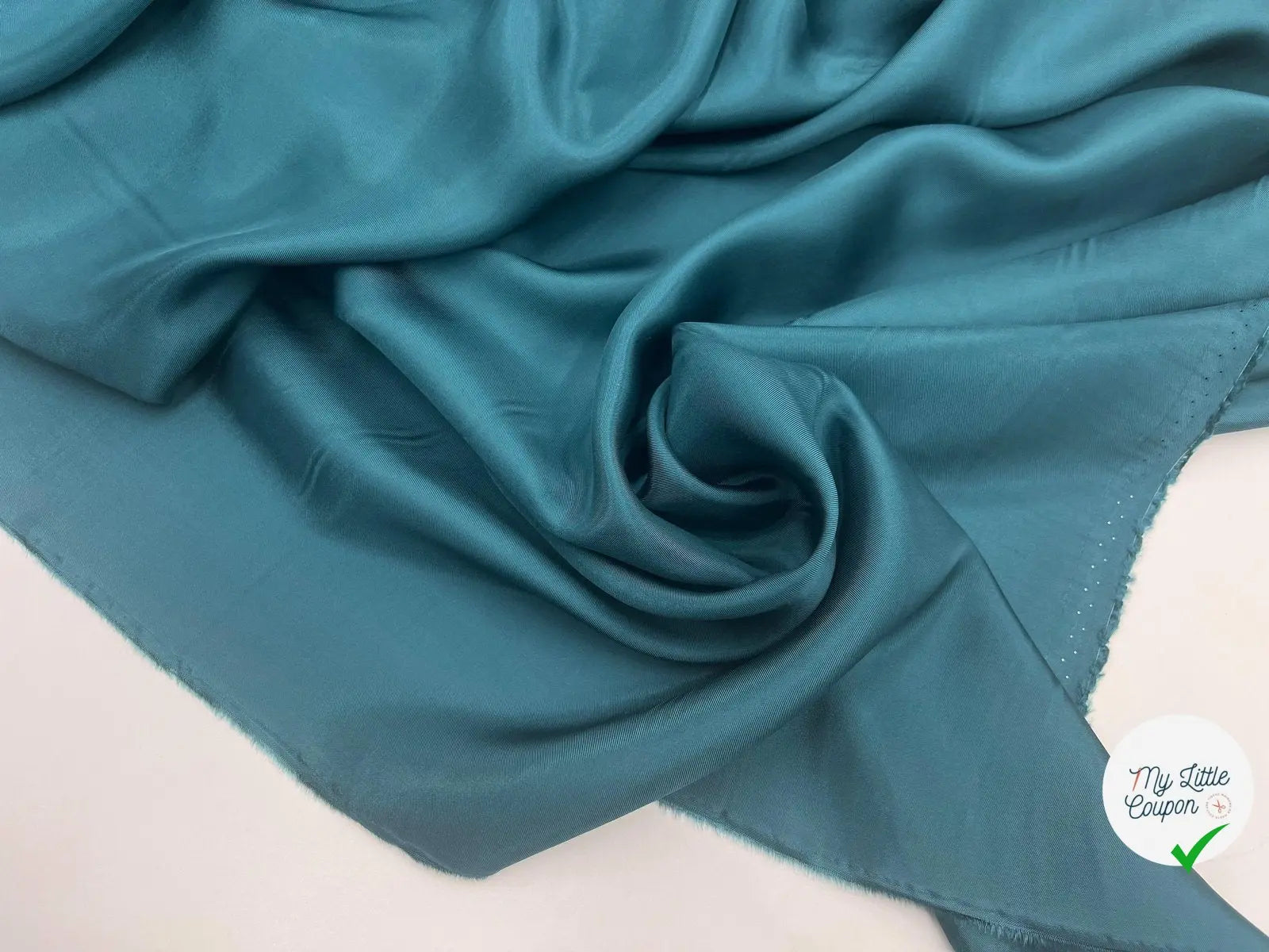DOUBLURE SATIN VISCOSE BLEU CANARD - My Little Coupon - tissu - coudre