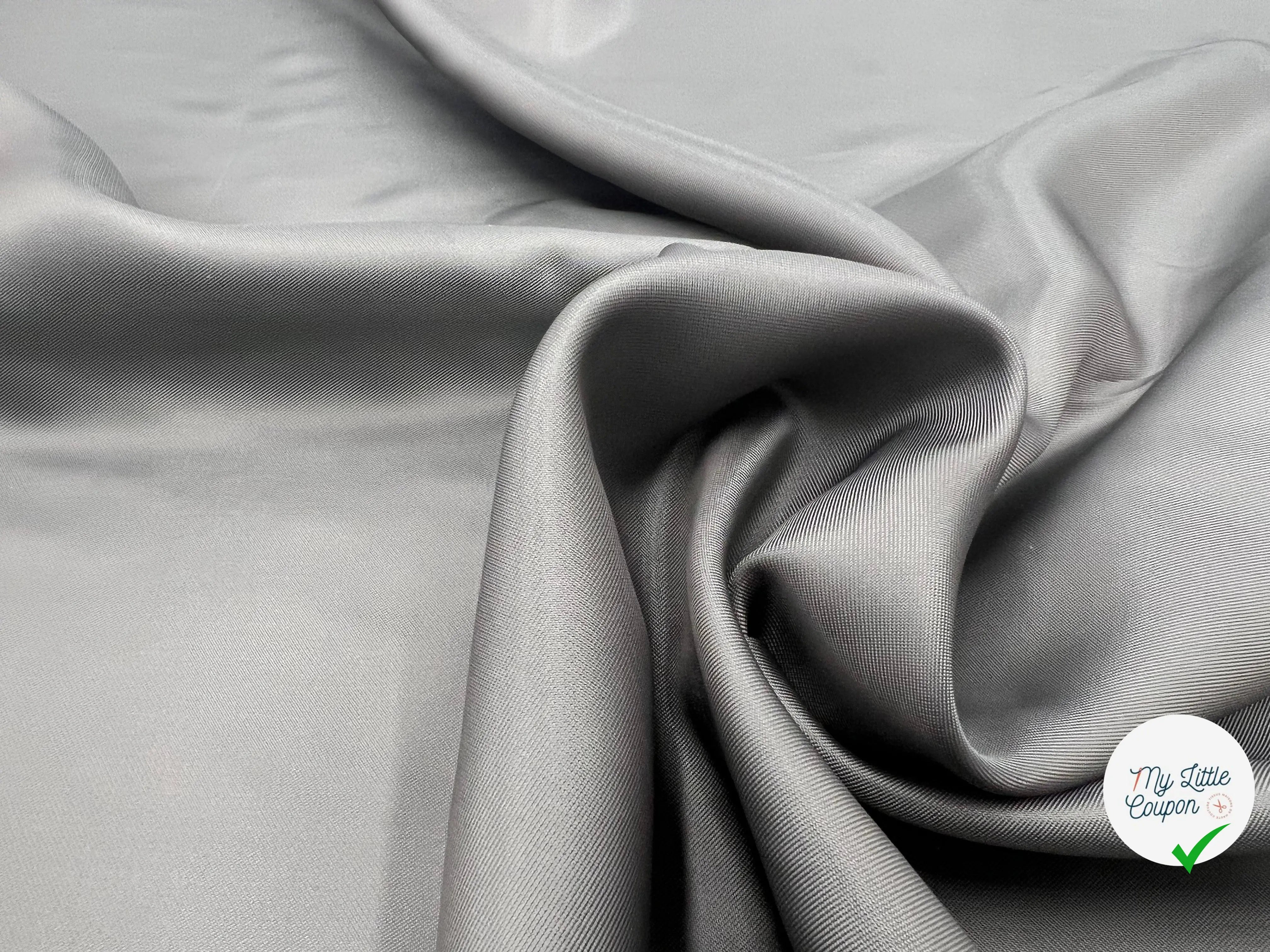 DOUBLURE SATIN VISCOSE TAUPE ARGENT - coupon de tissu de 3 mètres - My Little Coupon - tissu - coudre
