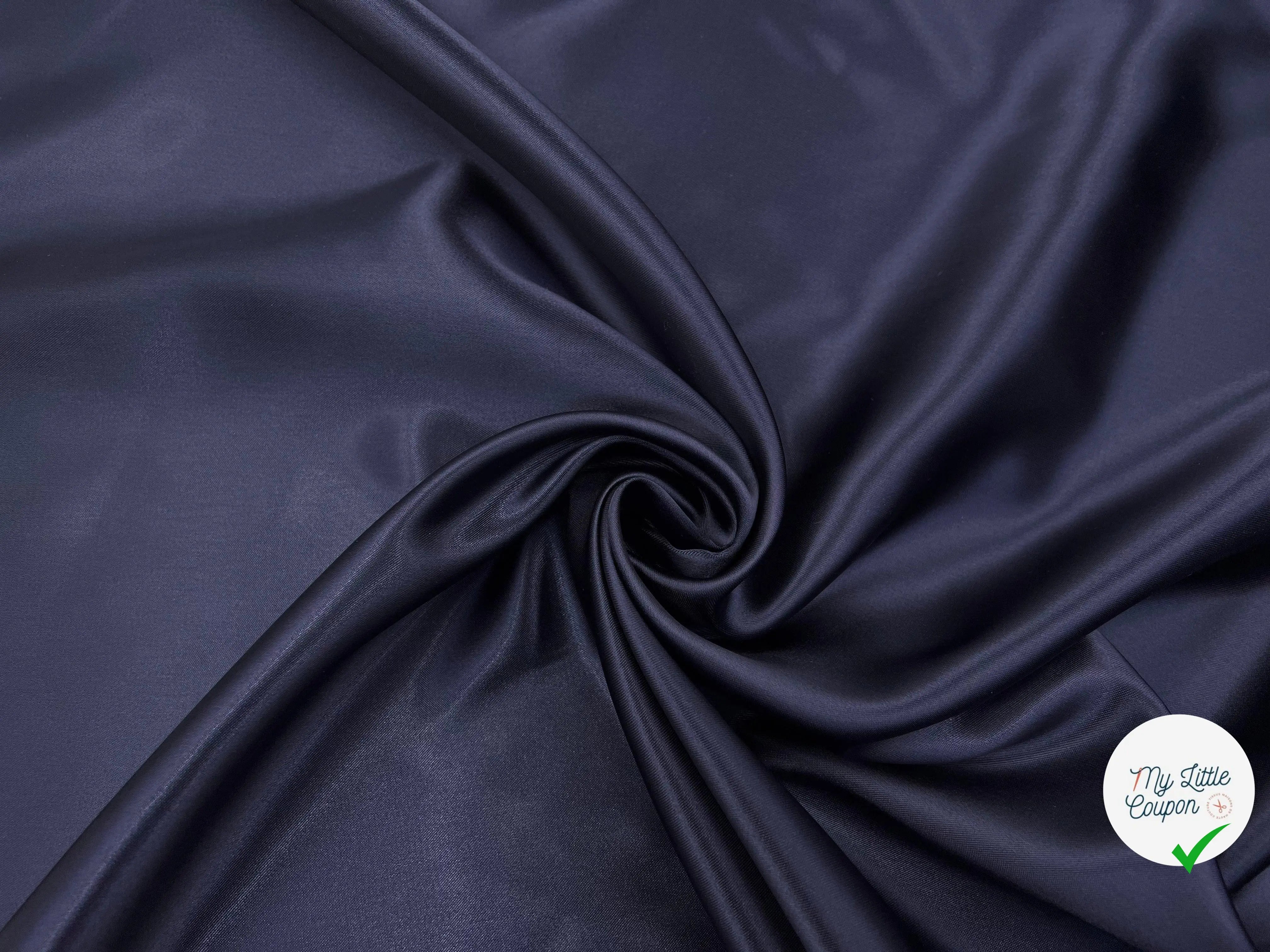 DOUBLURE SATINEE BLEU DE NUIT 100% VISCOSE - My Little Coupon - tissu - coudre