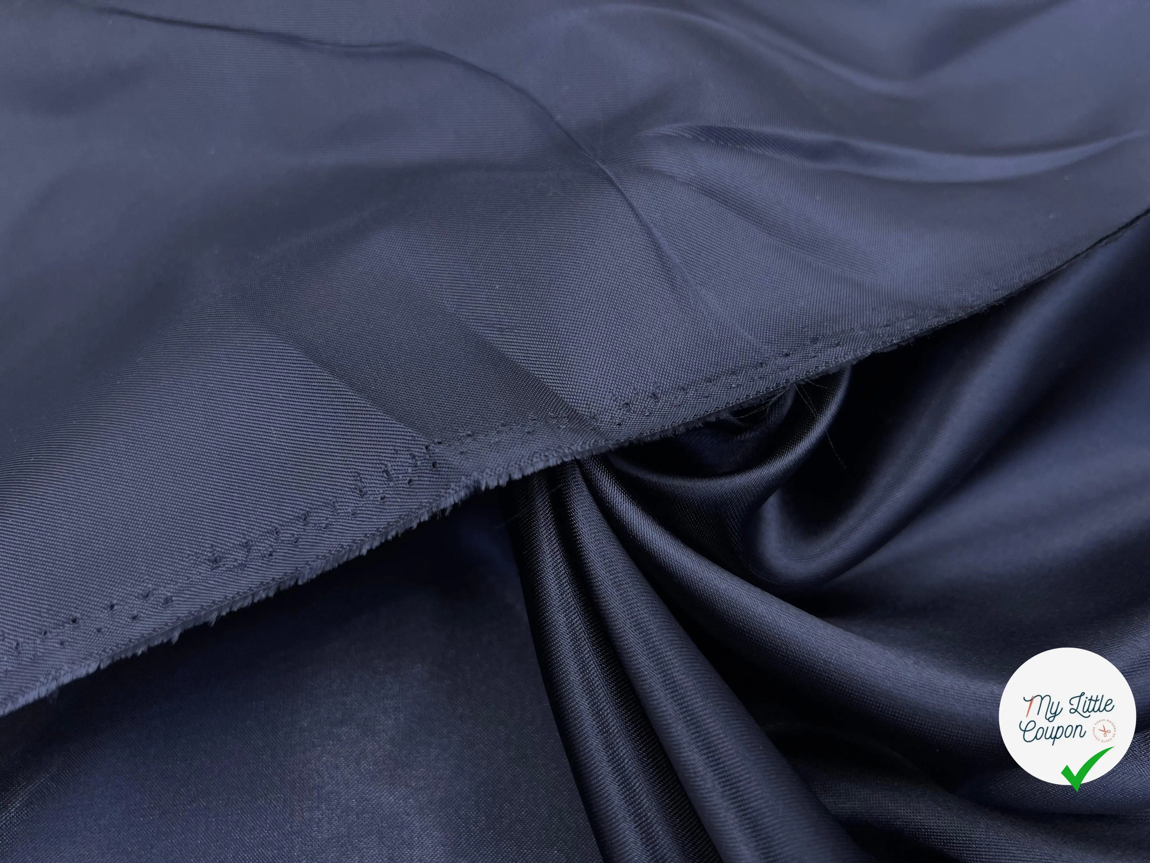 DOUBLURE SATINEE BLEU DE NUIT 100% VISCOSE - My Little Coupon - tissu - coudre