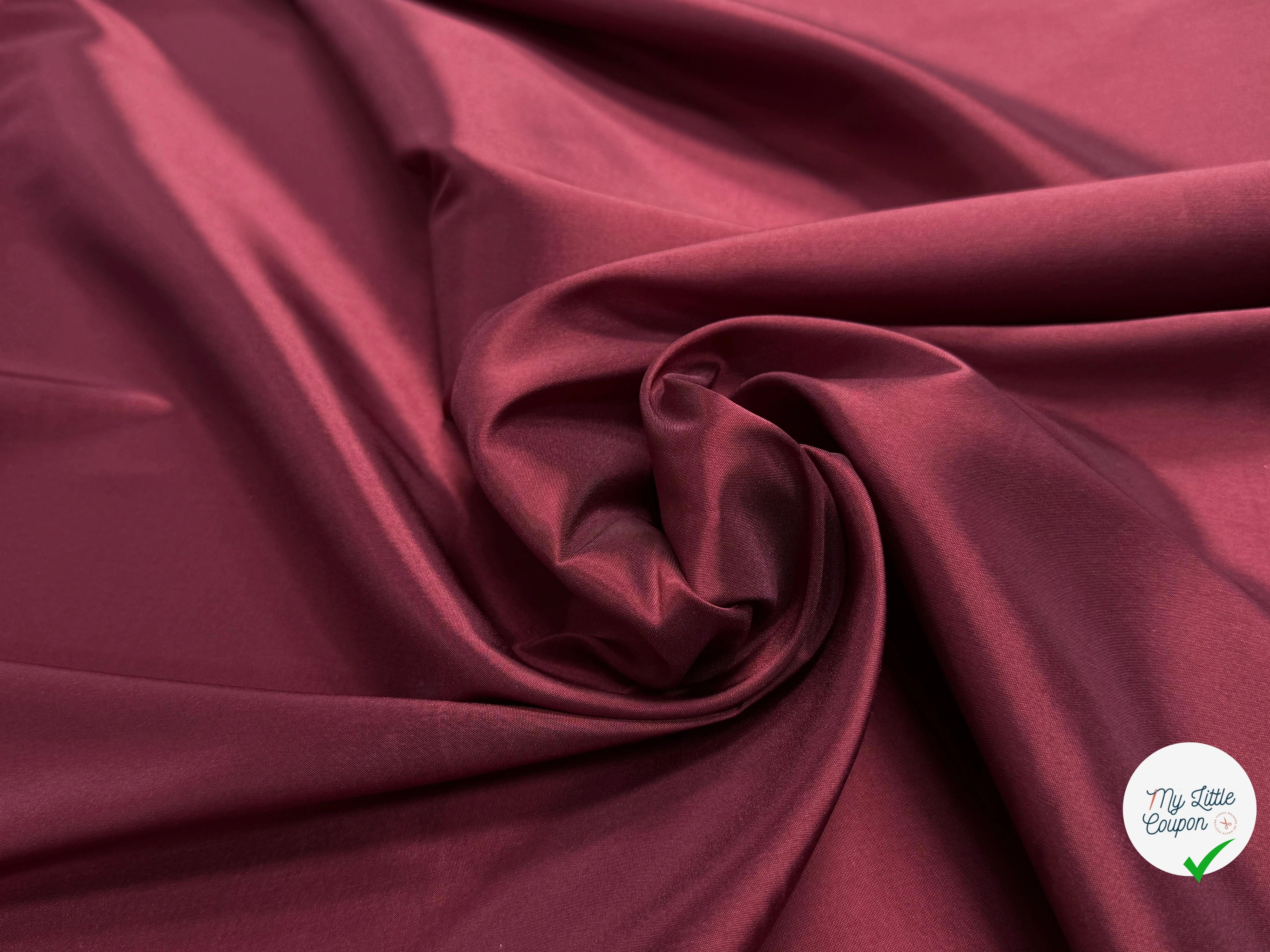 DOUBLURE SATINÉE BORDEAUX STRETCH 67% ACETATE - My Little Coupon