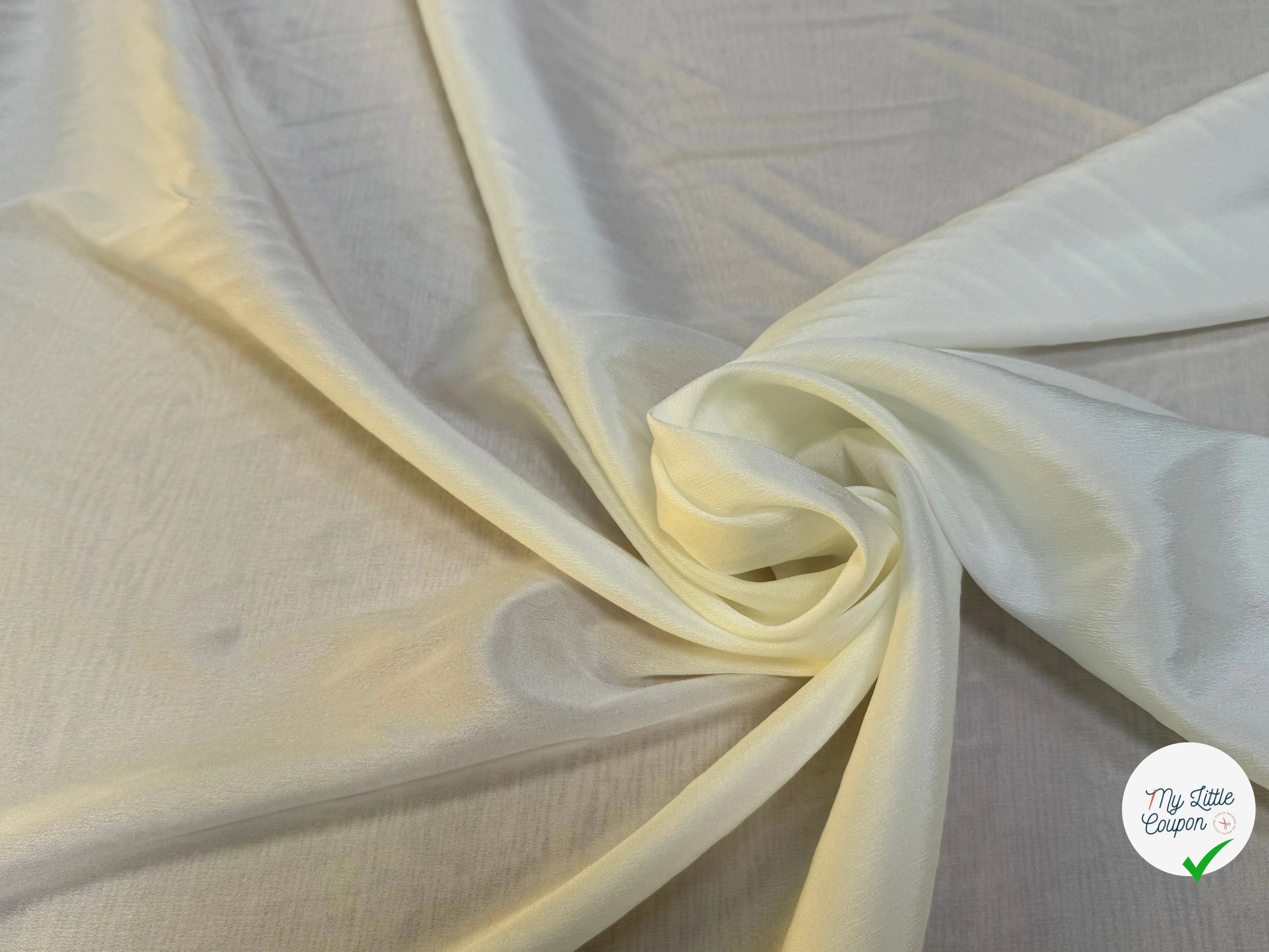 DOUBLURE SATINÉE EFFET GAUFRÉ STRETCH IVOIRE - My Little Coupon