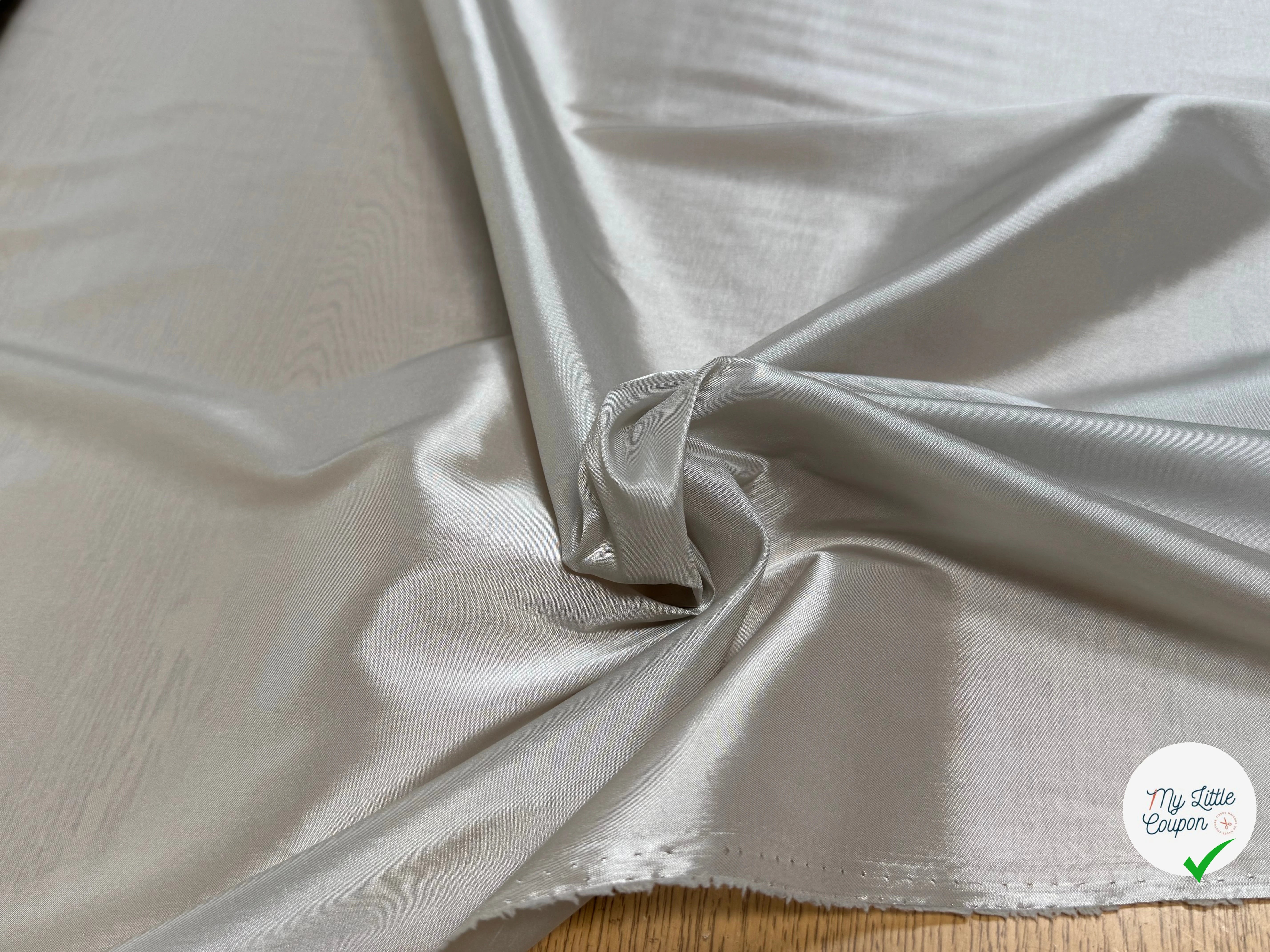 DOUBLURE SATINÉE GRIS CLAIR STRETCH 67% ACETATE - My Little Coupon
