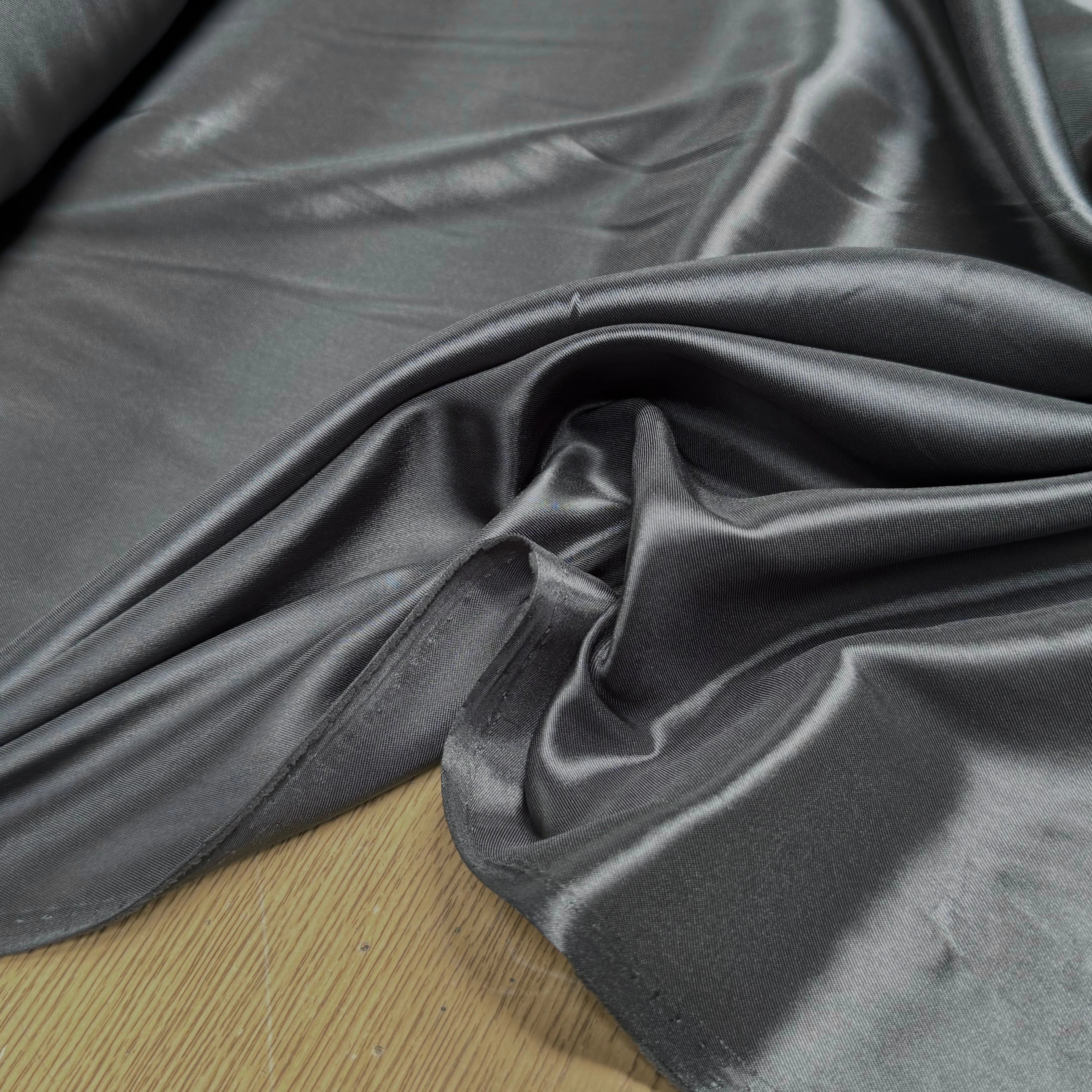DOUBLURE SATINÉE GRISE ACIER STRETCH 67% ACETATE - My Little Coupon