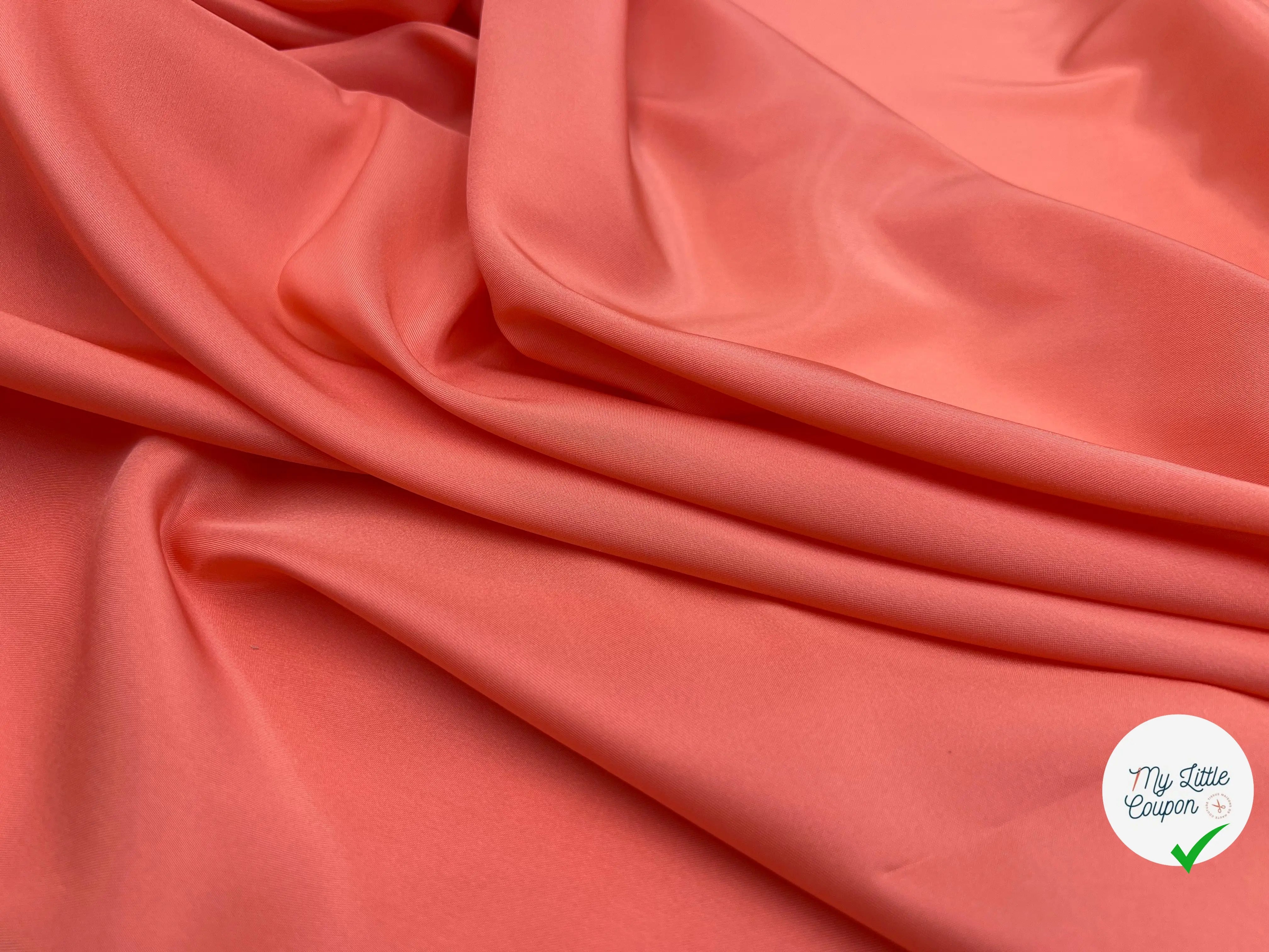 DOUBLURE SATINÉE STRETCH ABRICOT COUTURE - coupon de tissu de 3 mètres - My Little Coupon - tissu - coudre