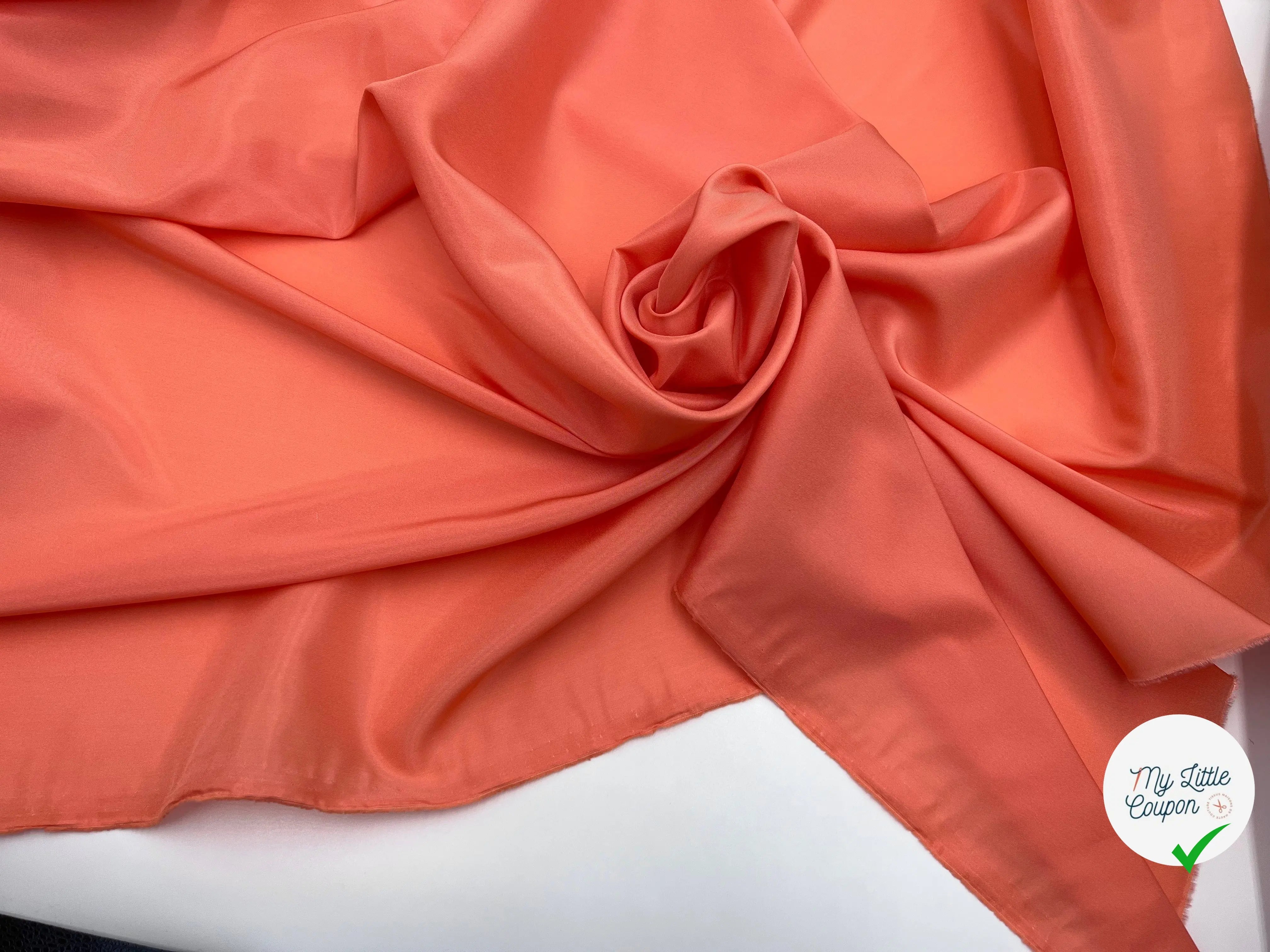 DOUBLURE SATINÉE STRETCH ABRICOT COUTURE - coupon de tissu de 3 mètres - My Little Coupon - tissu - coudre
