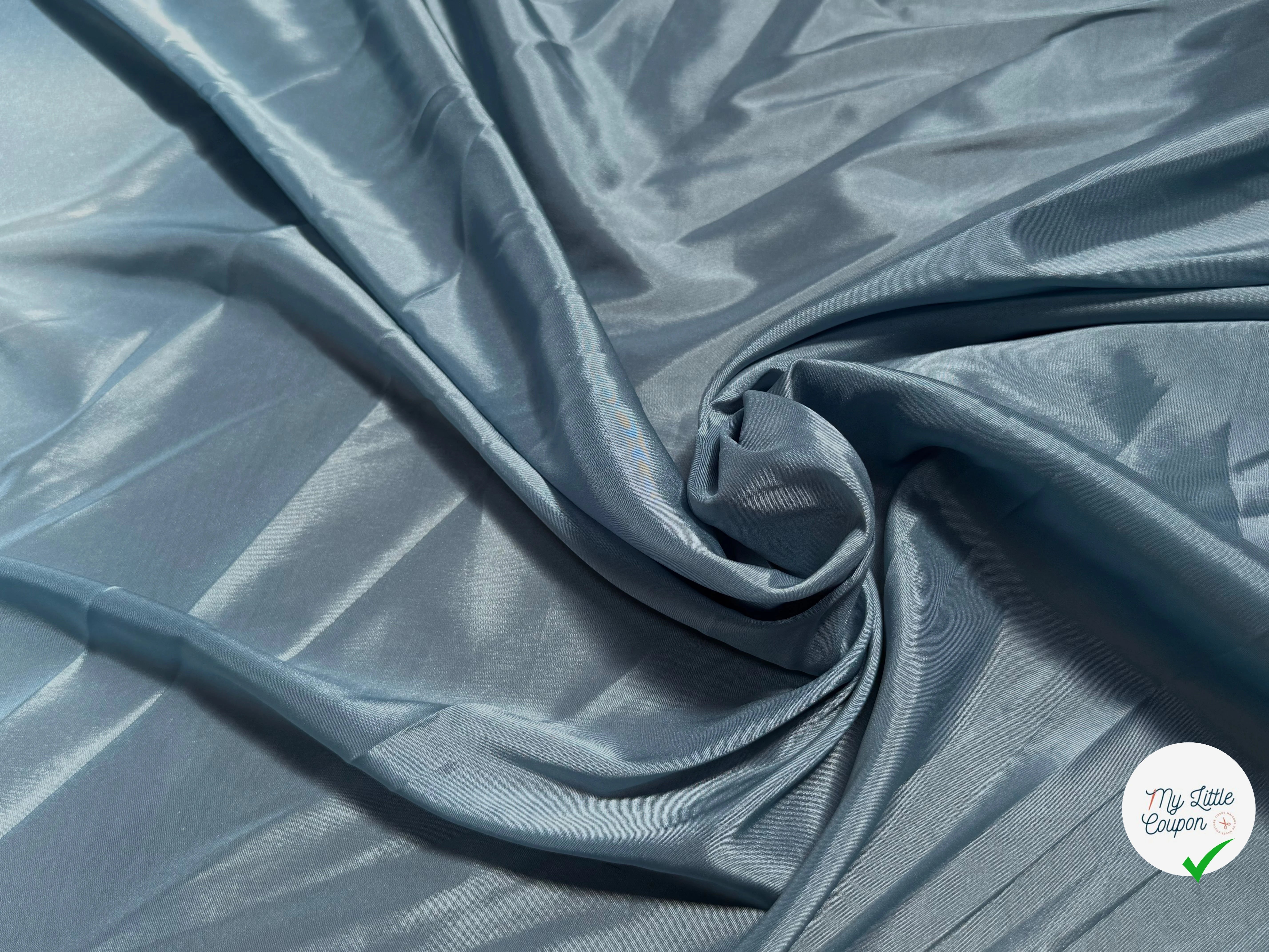 DOUBLURE SATINÉE STRETCH BLEU GRIS - My Little Coupon