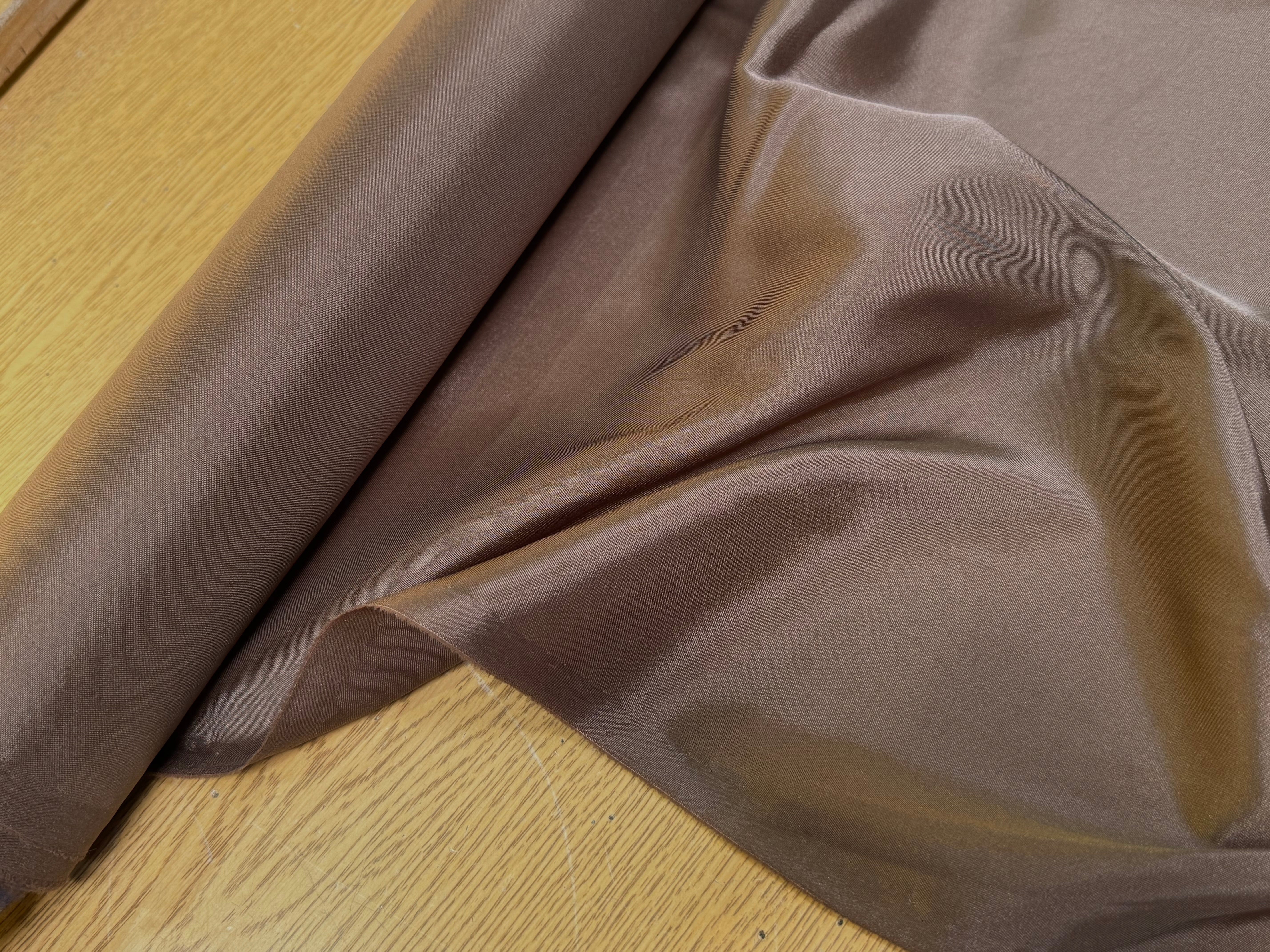 DOUBLURE SATINÉE STRETCH CHOCO MARRON 62% ACETATE - My Little Coupon