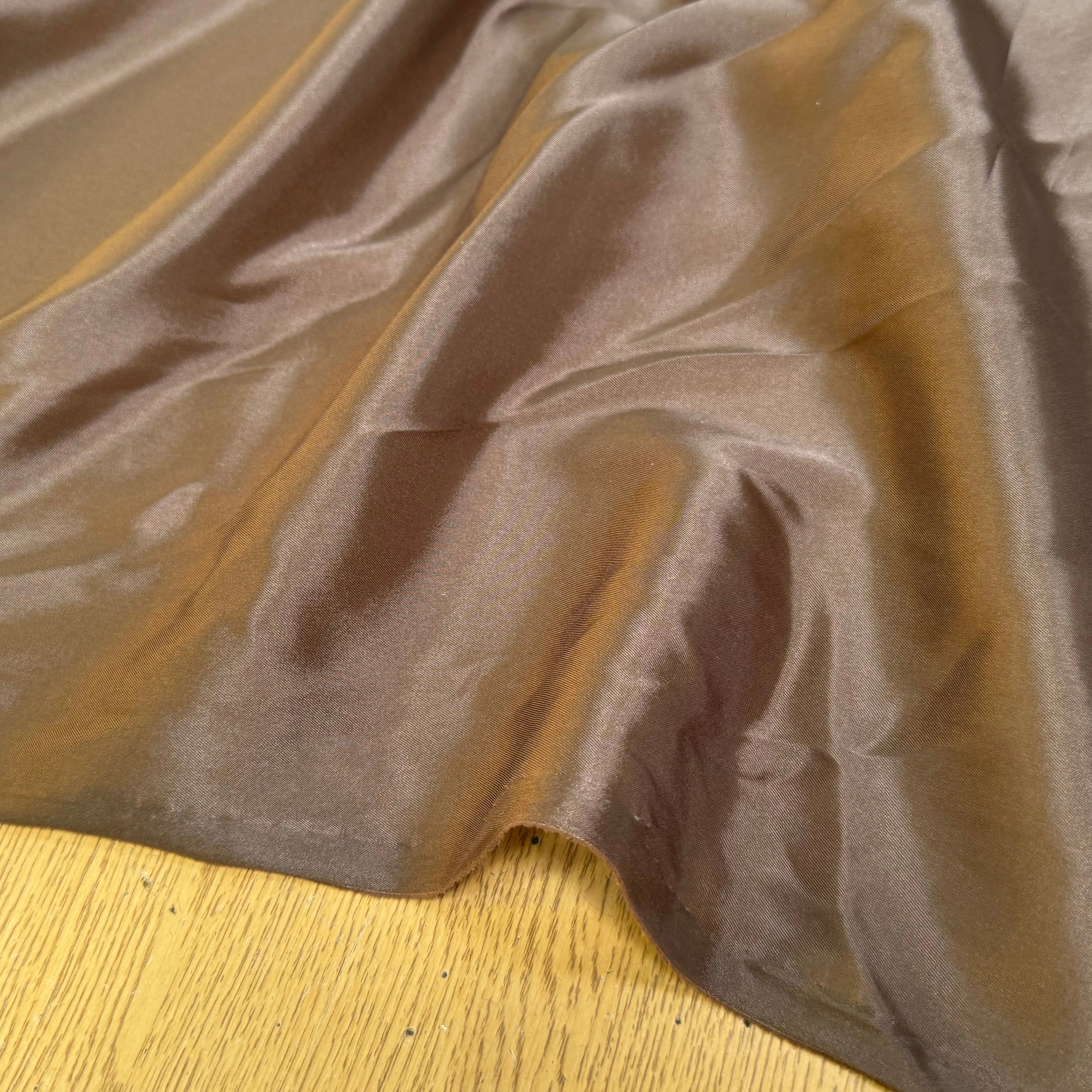 DOUBLURE SATINÉE STRETCH CHOCO MARRON 62% ACETATE - My Little Coupon