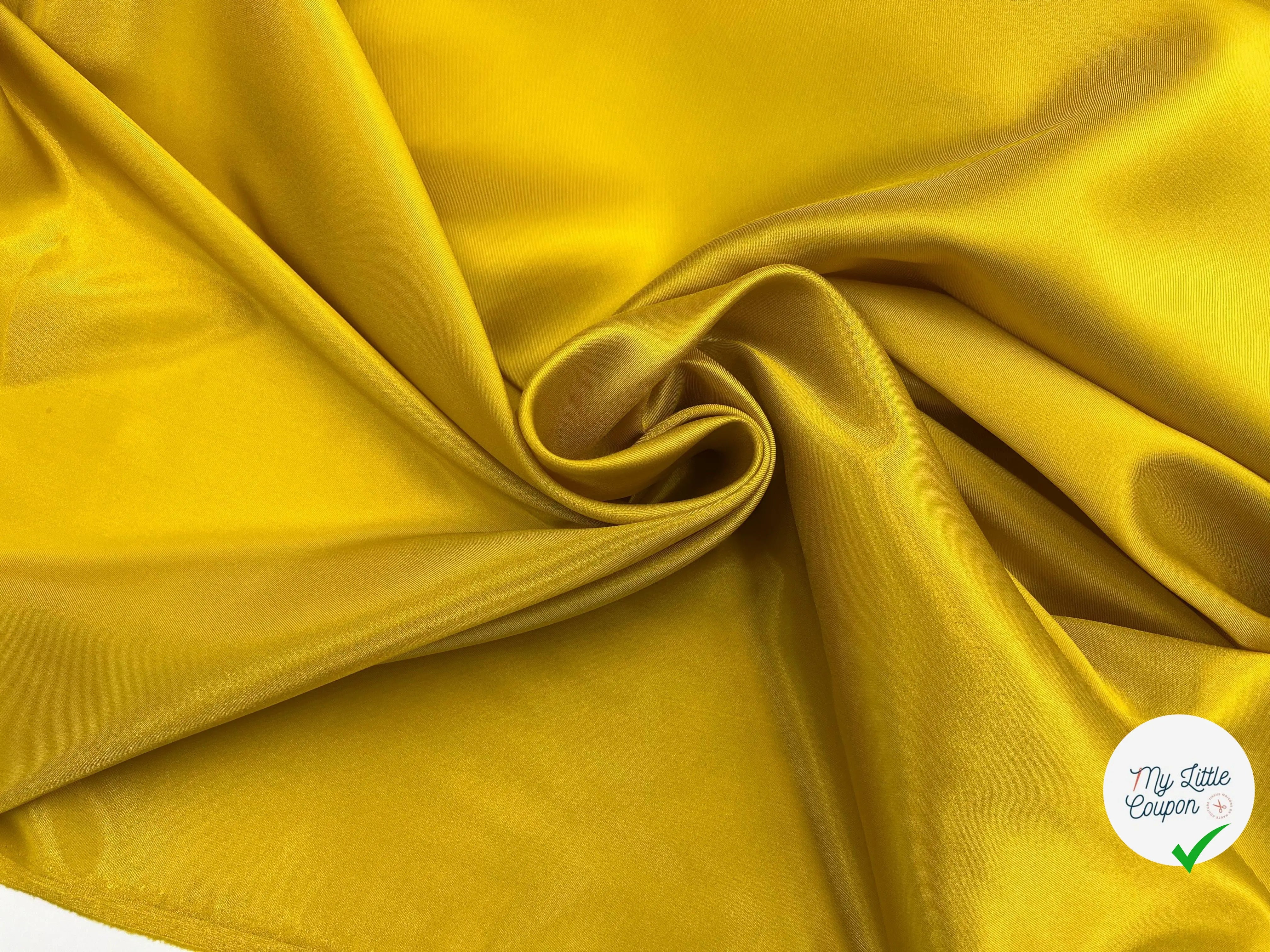 DOUBLURE SATINÉE STRETCH MUSTARD COUTURE - My Little Coupon - tissu - coudre