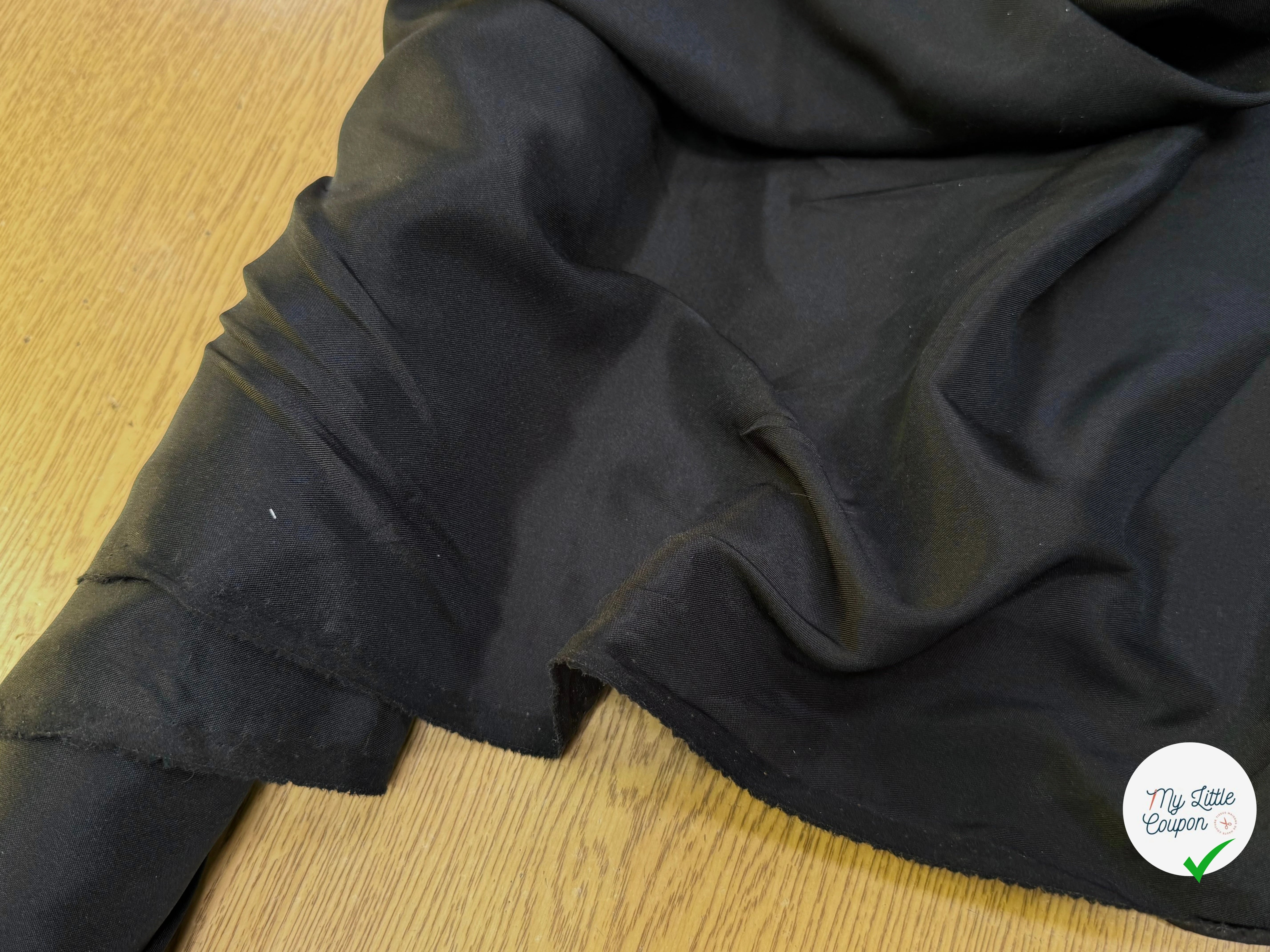 DOUBLURE SATINÉE STRETCH NOIR 62% ACETATE - My Little Coupon