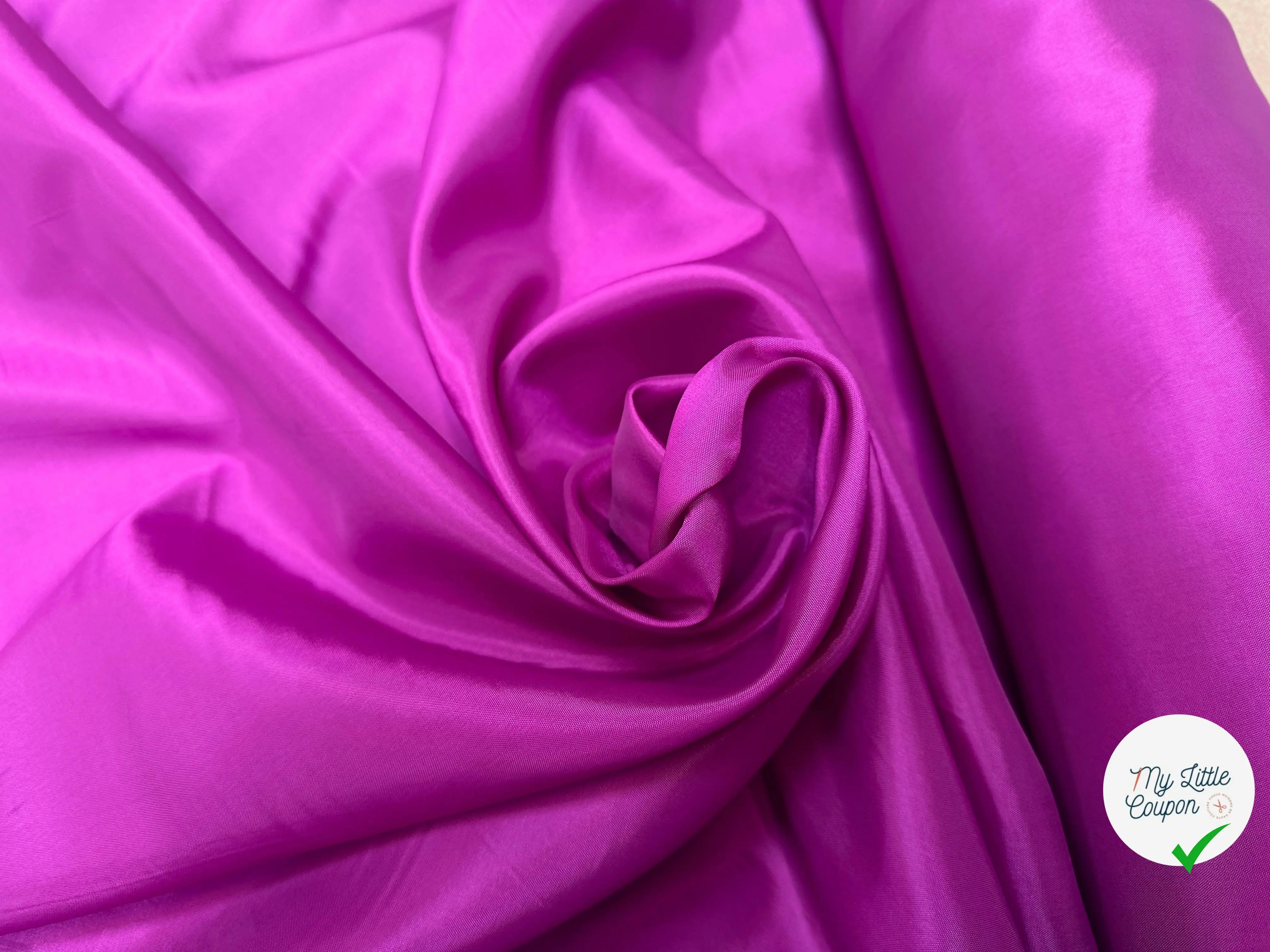 DOUBLURE TAFFETAS ACETATE ROSE FUSCHSIA - My Little Coupon
