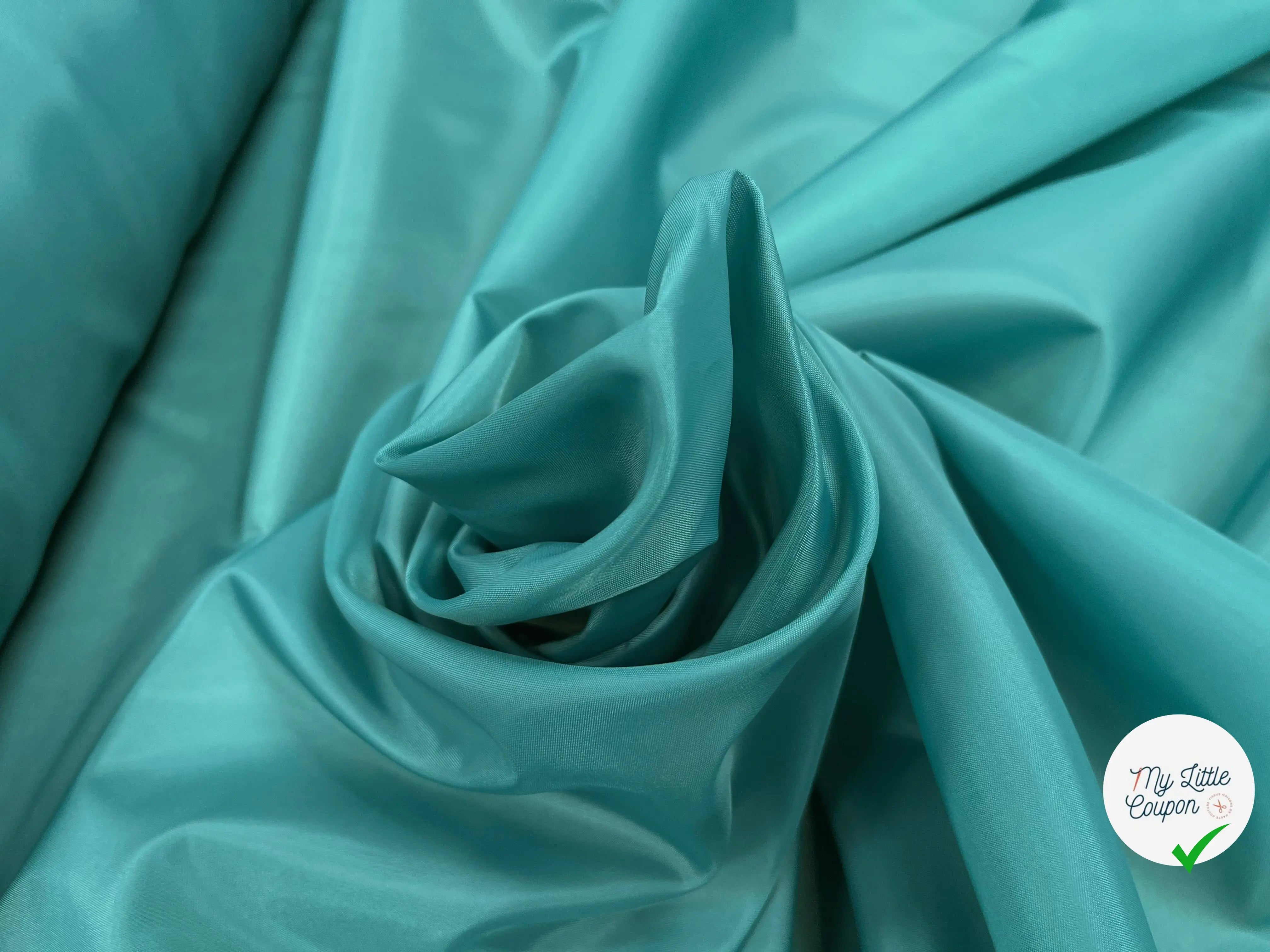 DOUBLURE TAFFETAS BLEU VERT - My Little Coupon