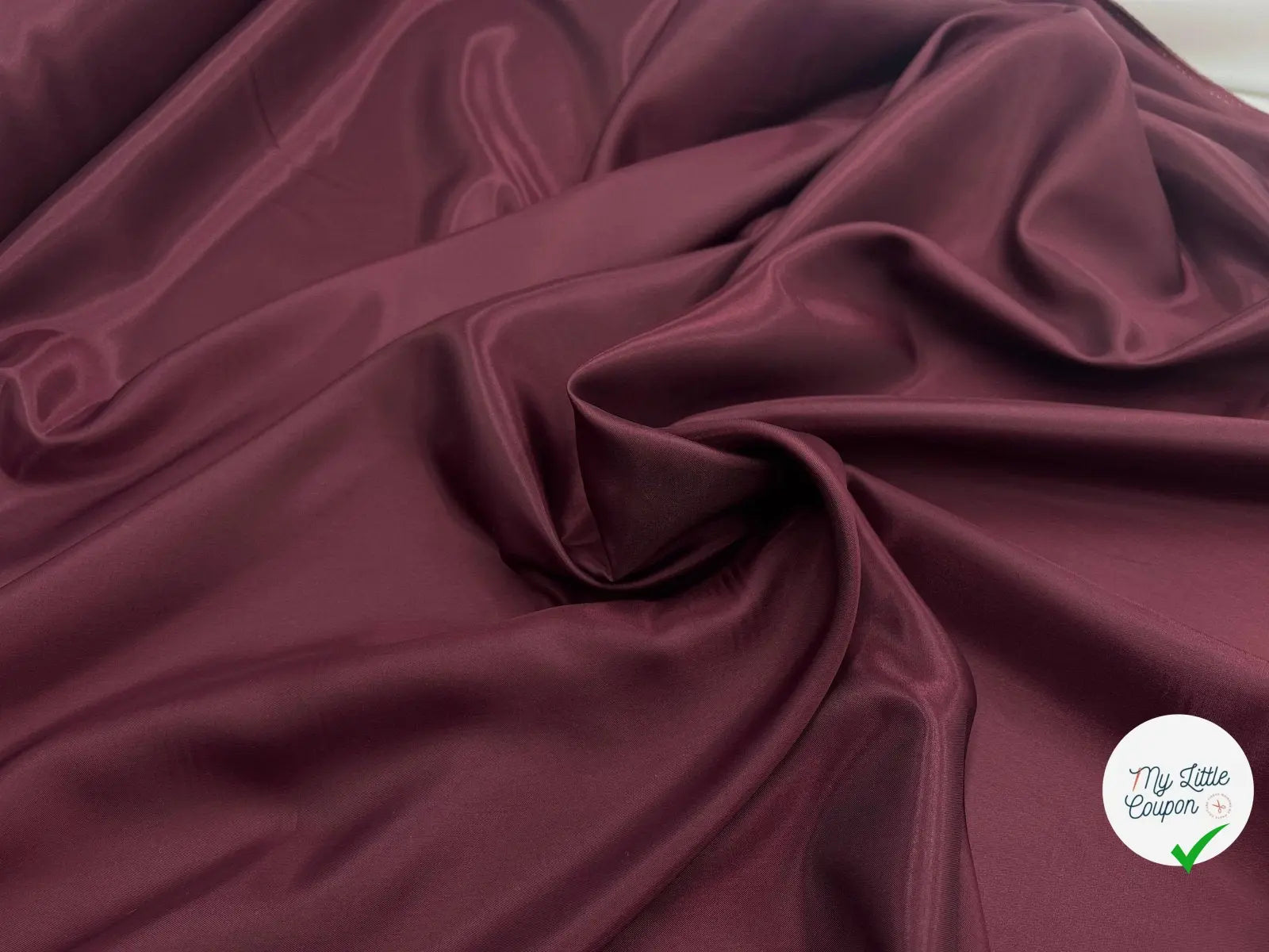 DOUBLURE TAFFETAS BRILLANT BURGUNDY - My Little Coupon - tissu - coudre