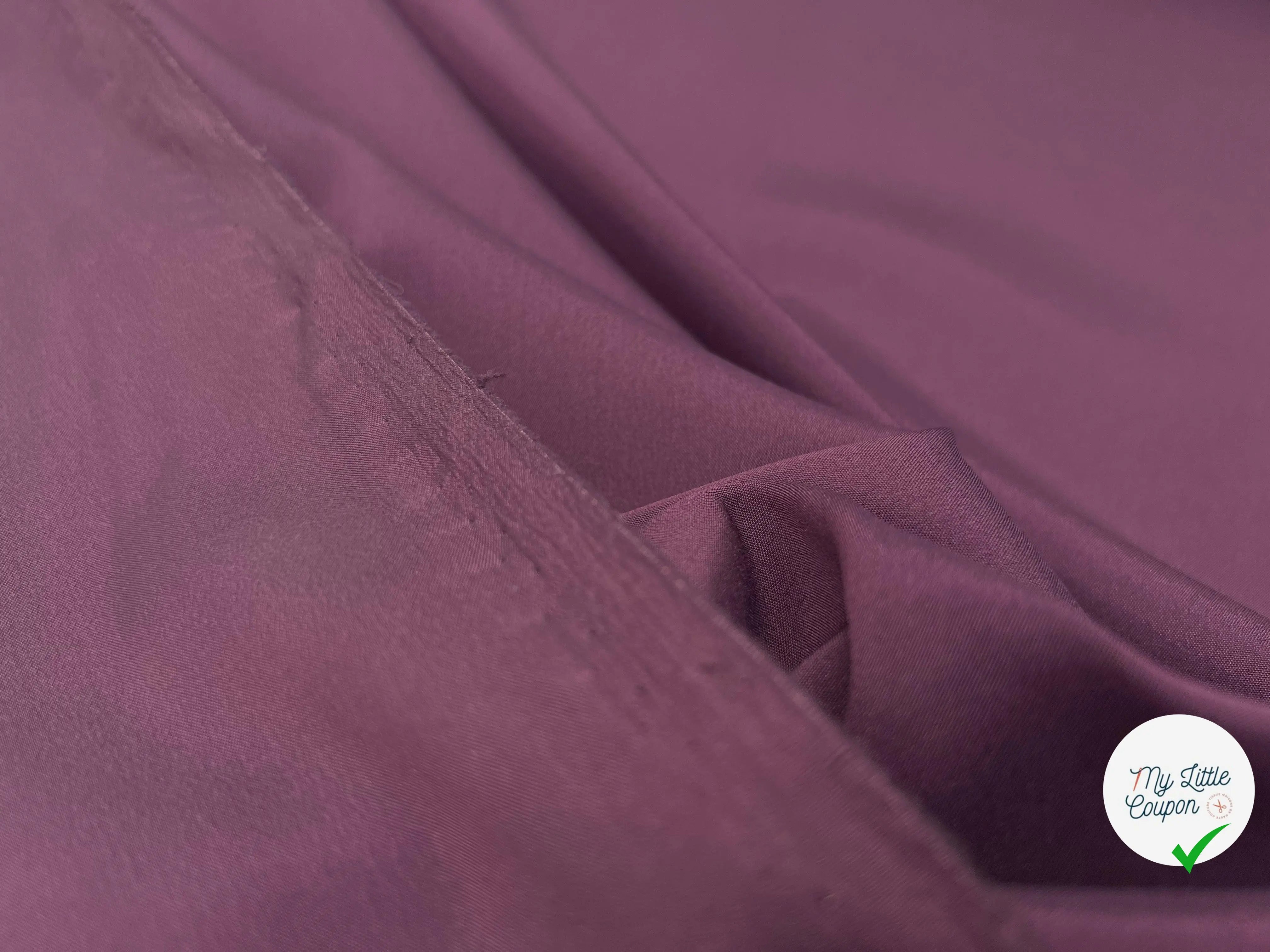 DOUBLURE TAFFETAS STRETCH AUBERGINE- coupon de tissu de 3 mètres - My Little Coupon - tissu - coudre