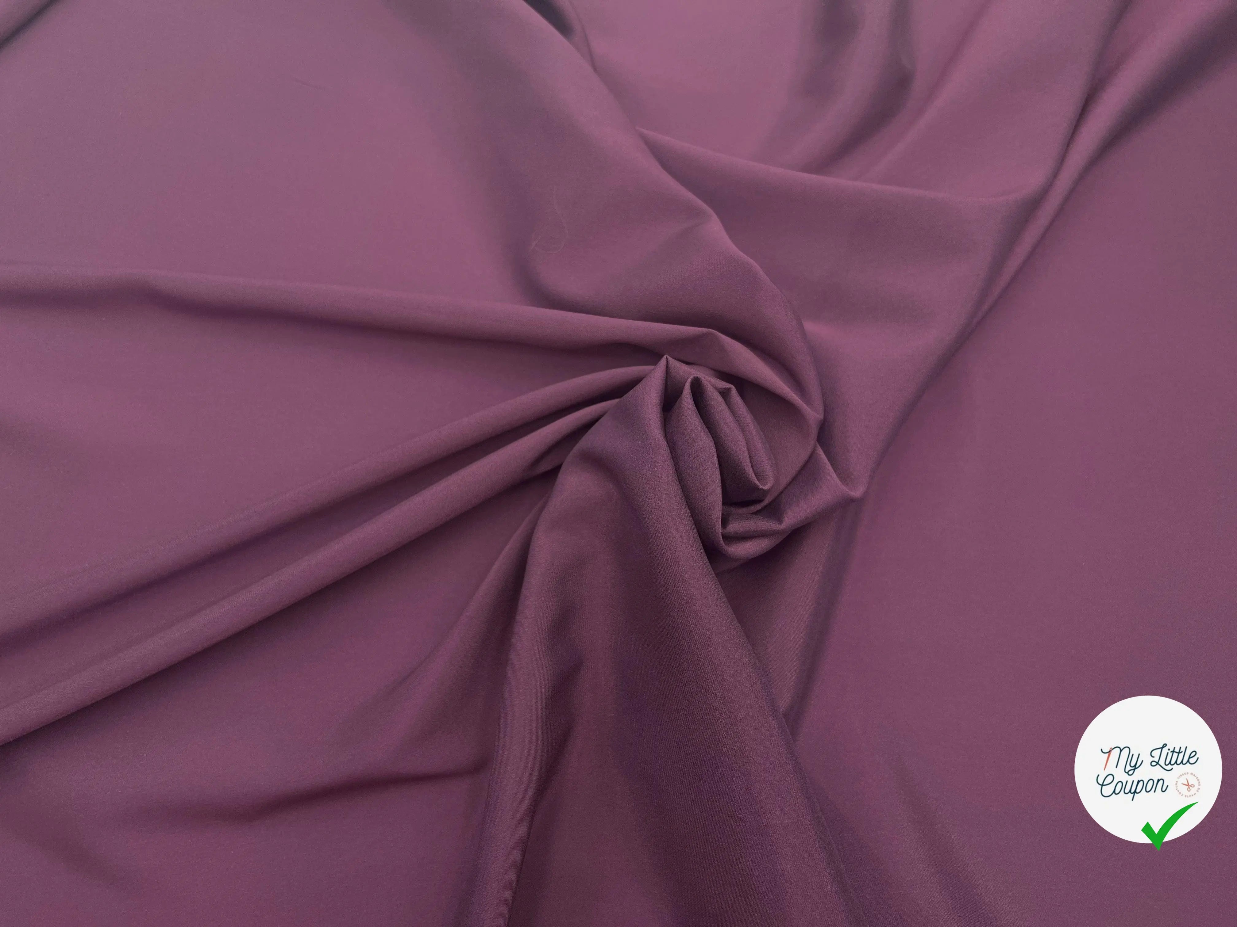 DOUBLURE TAFFETAS STRETCH AUBERGINE- coupon de tissu de 3 mètres - My Little Coupon - tissu - coudre