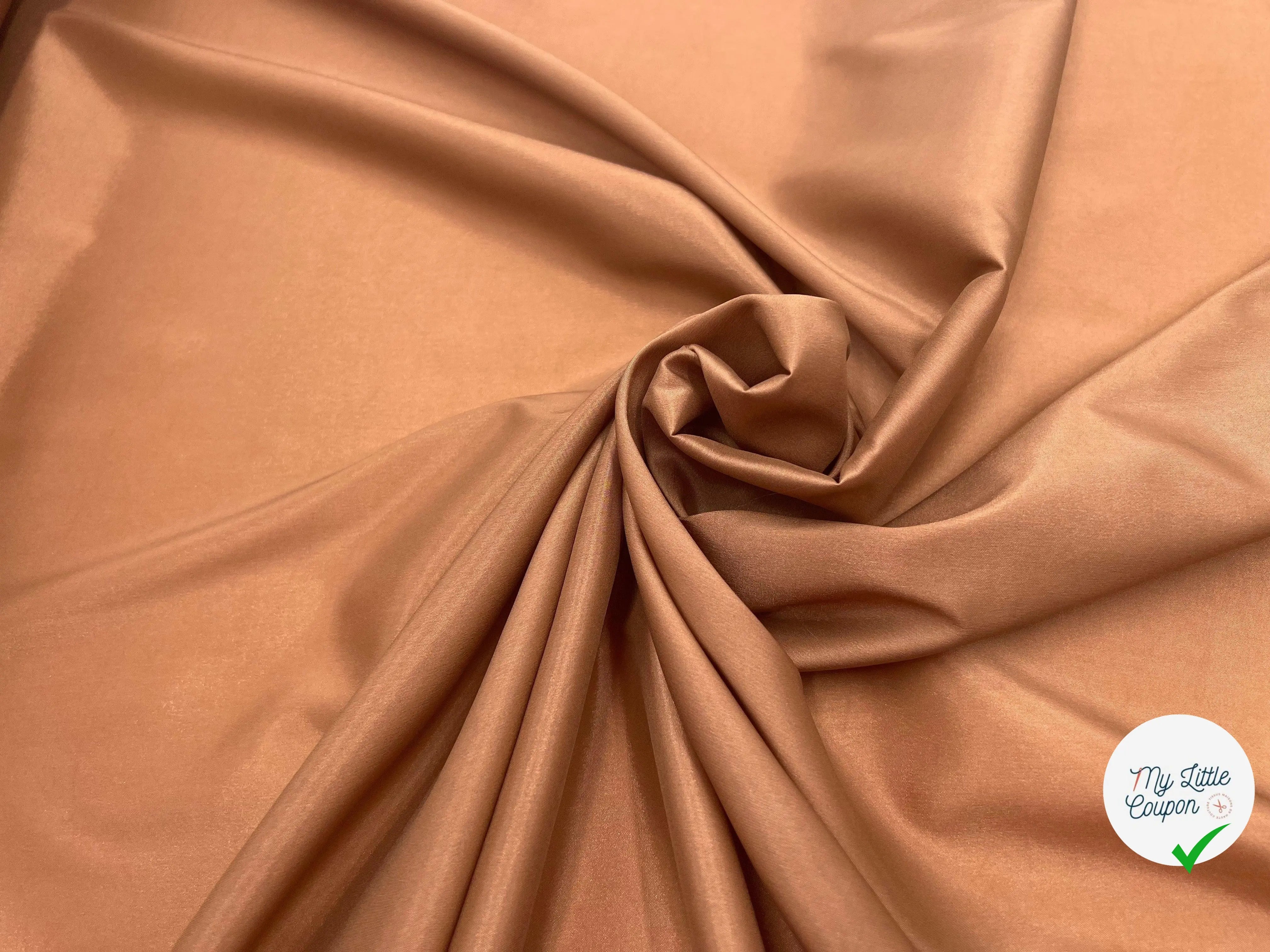 DOUBLURE TAFFETAS STRETCH CARAMEL - My Little Coupon - tissu - coudre