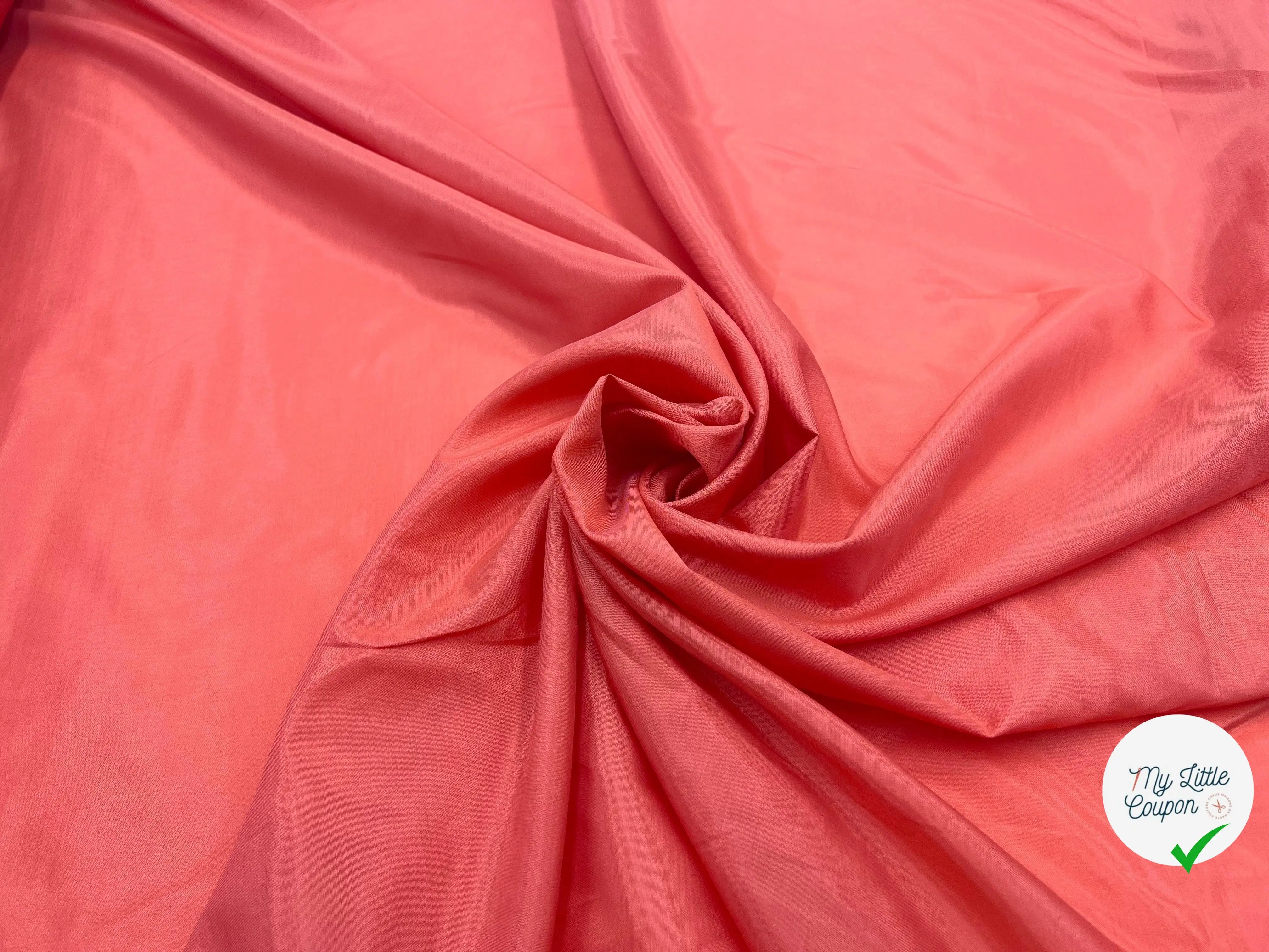 DOUBLURE TAFFETAS STRETCH CORAIL - My Little Coupon - tissu - coudre