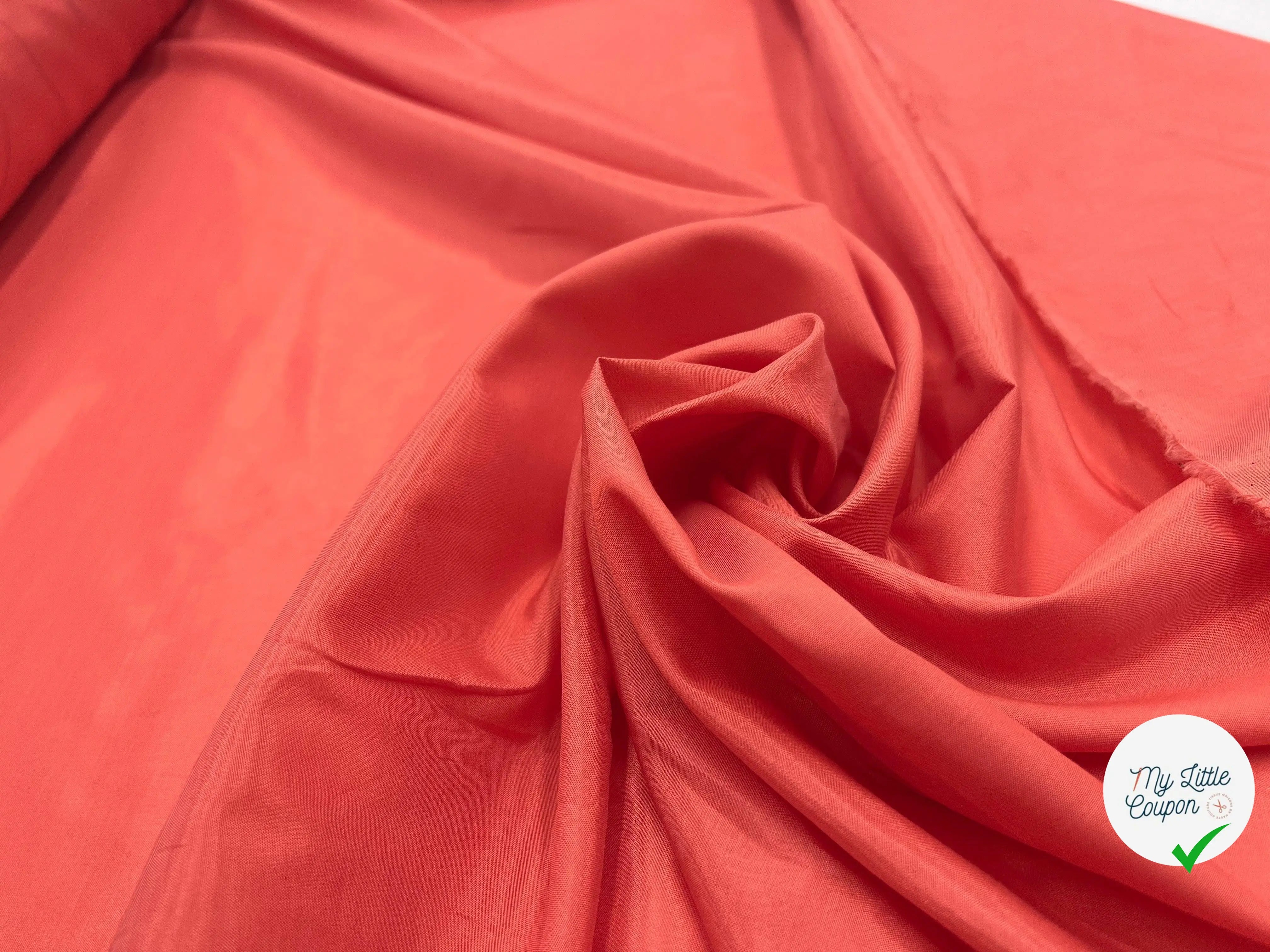 DOUBLURE TAFFETAS STRETCH CORAIL - My Little Coupon - tissu - coudre