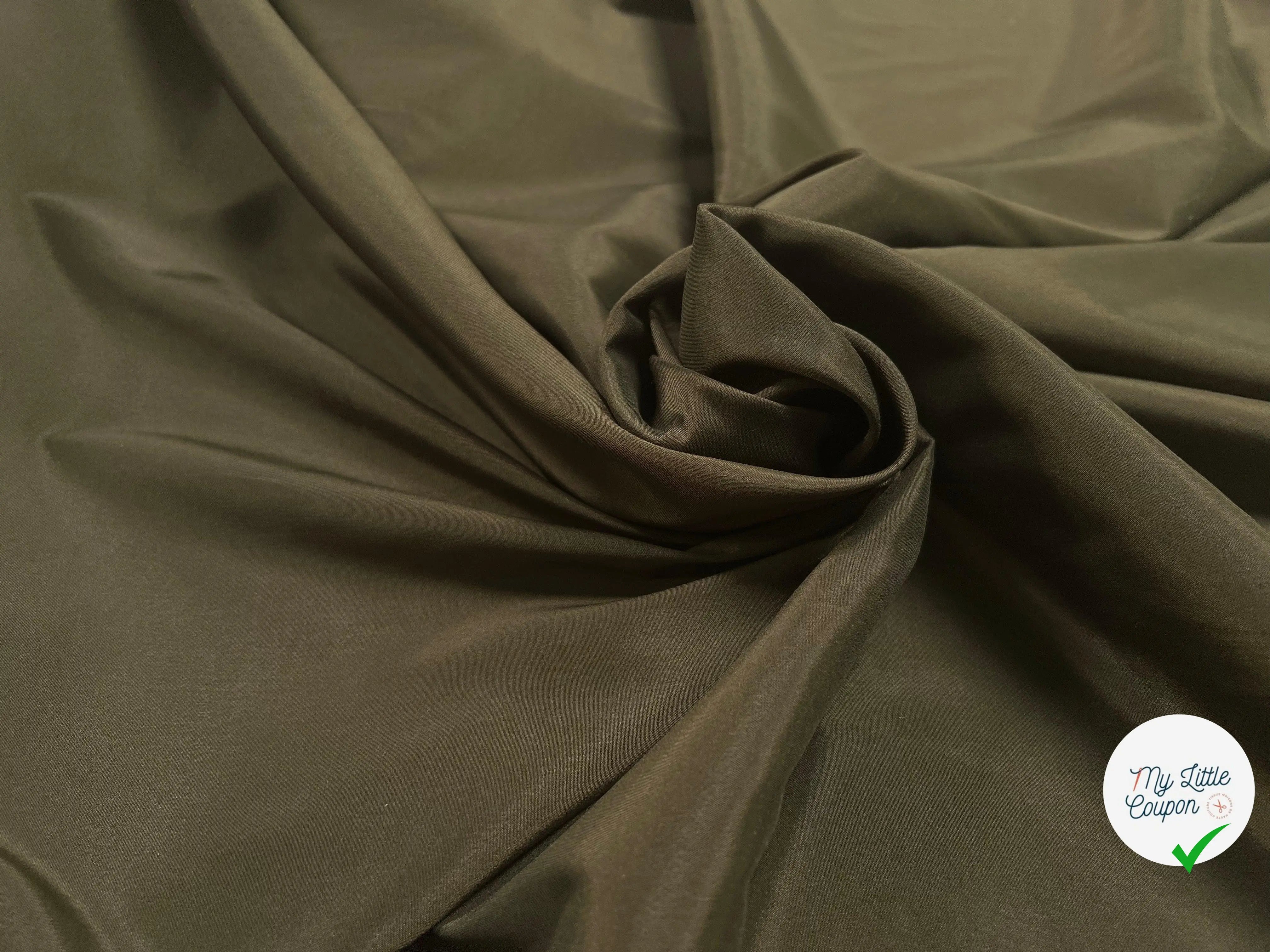 DOUBLURE TAFFETAS STRETCH VERT BRONZE - My Little Coupon - tissu - coudre