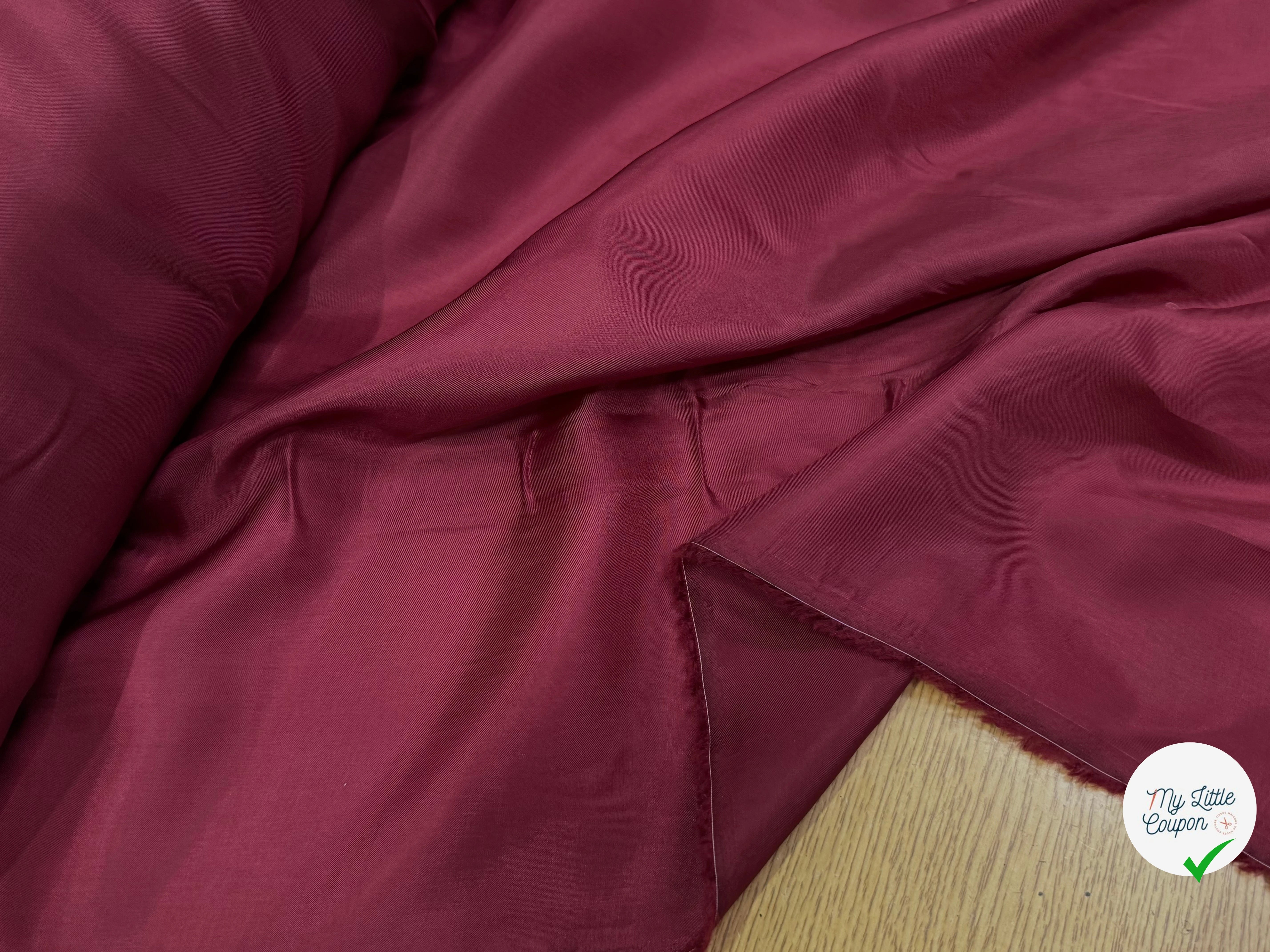 DOUBLURE ULTRA FINE ET SOFT 100% VISCOSE ROUGE BORDEAUX - My Little Coupon