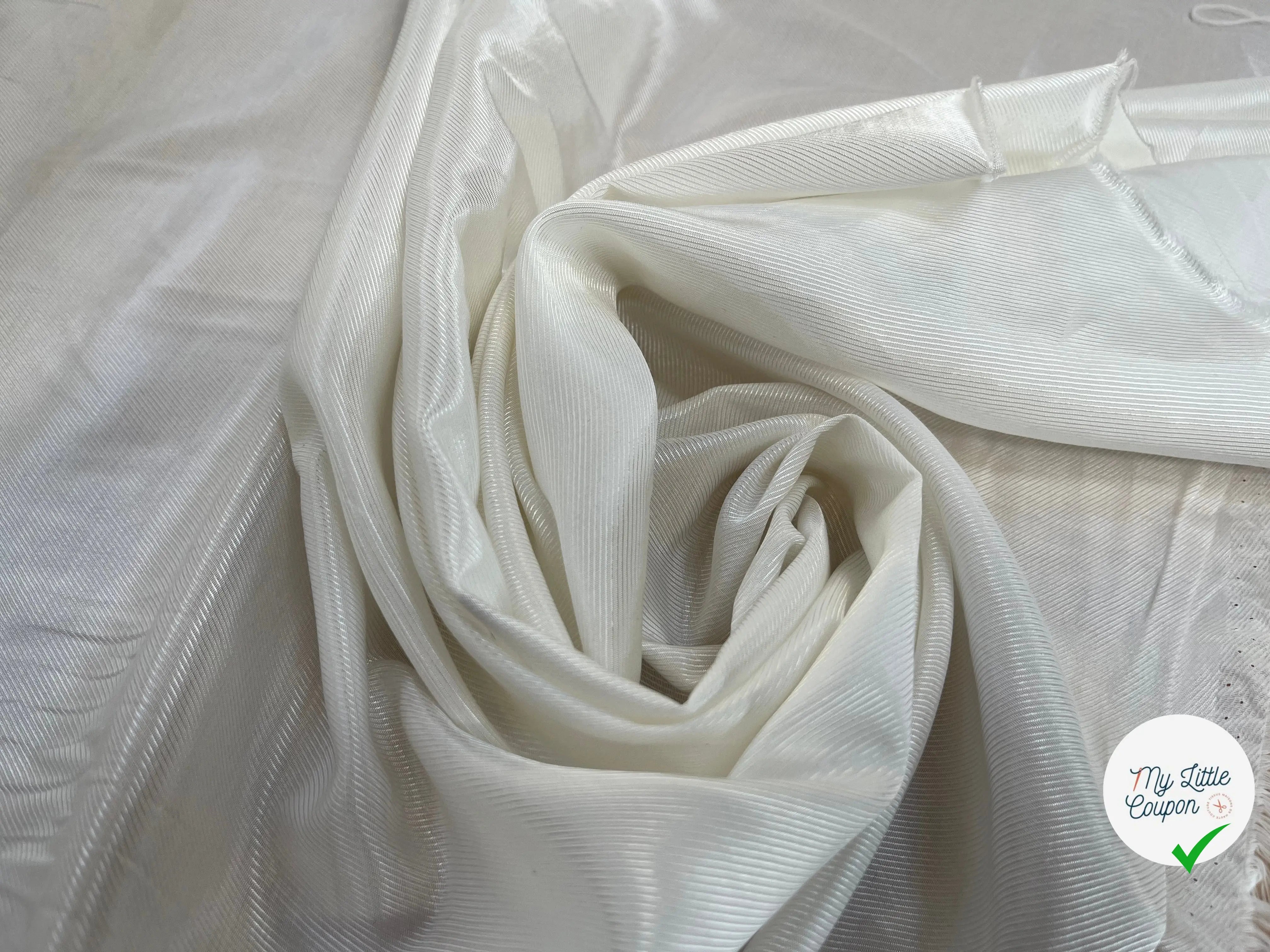 DOUBLURE UNI VISCOSE COTON BLANC SERGÉ* - My Little Coupon