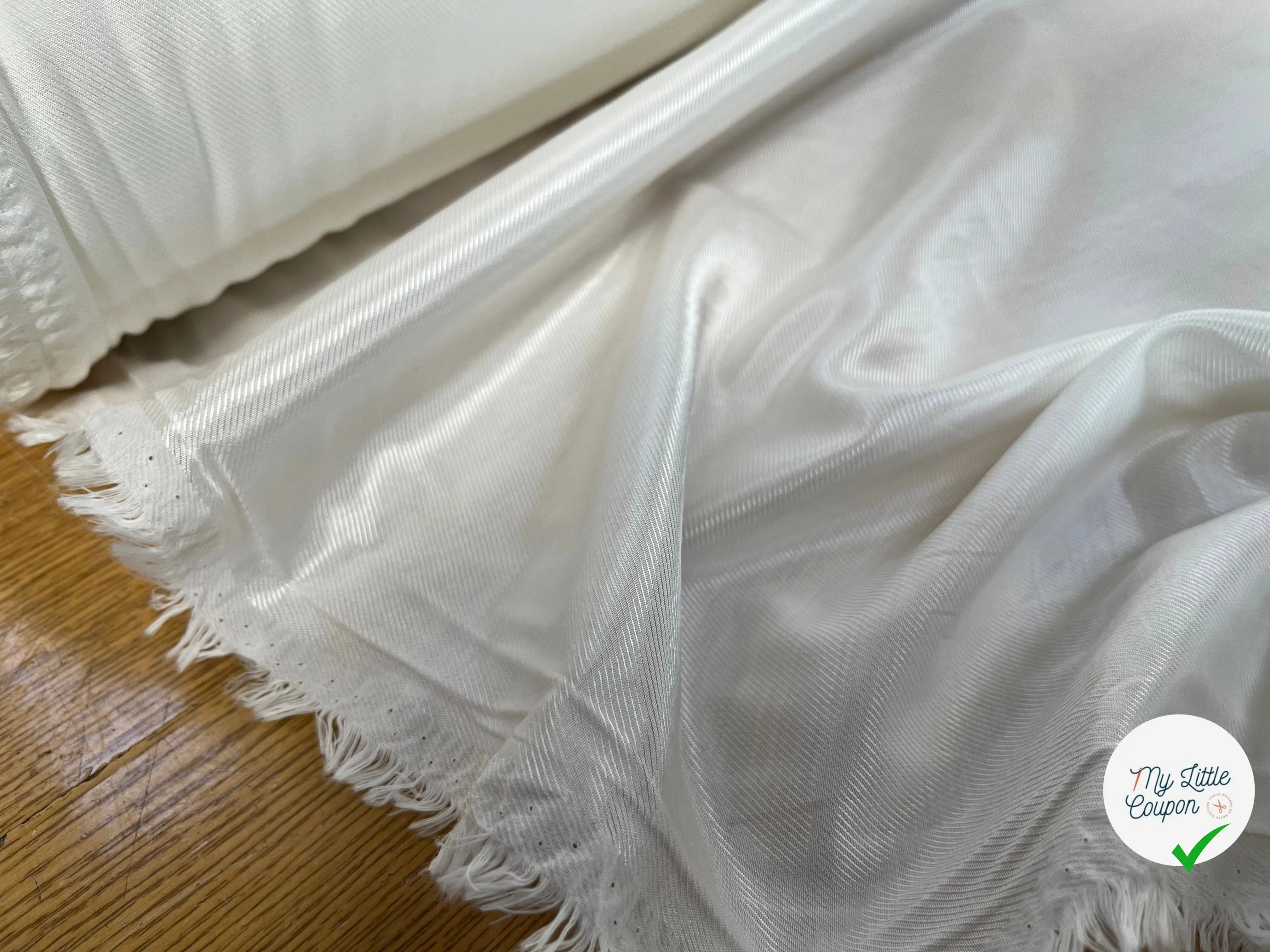 DOUBLURE UNI VISCOSE COTON BLANC SERGÉ* - My Little Coupon