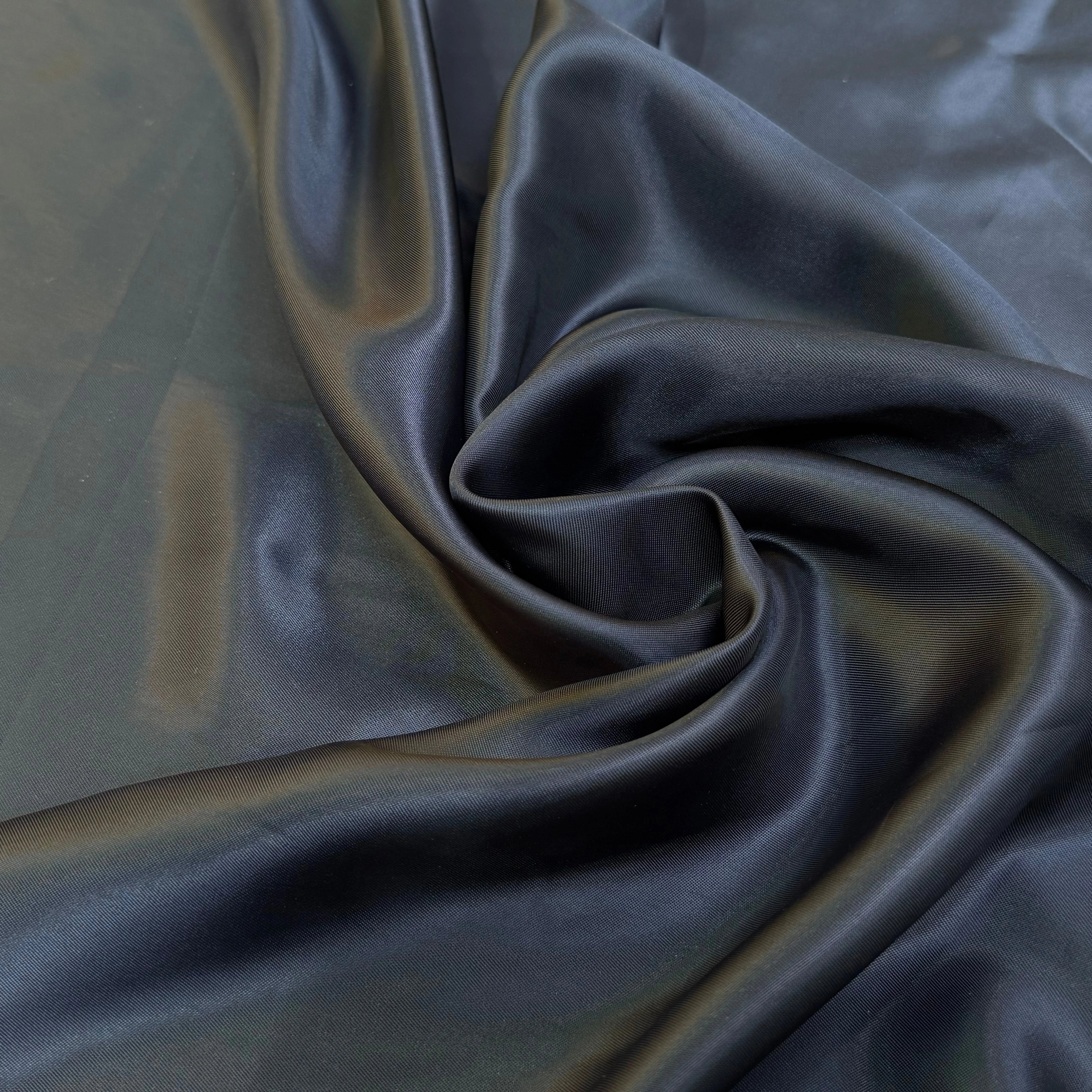 DOUBLURE VISCOSE ACETATE BLEU NUIT LÉGÈREMENT SATINÉE - My Little Coupon