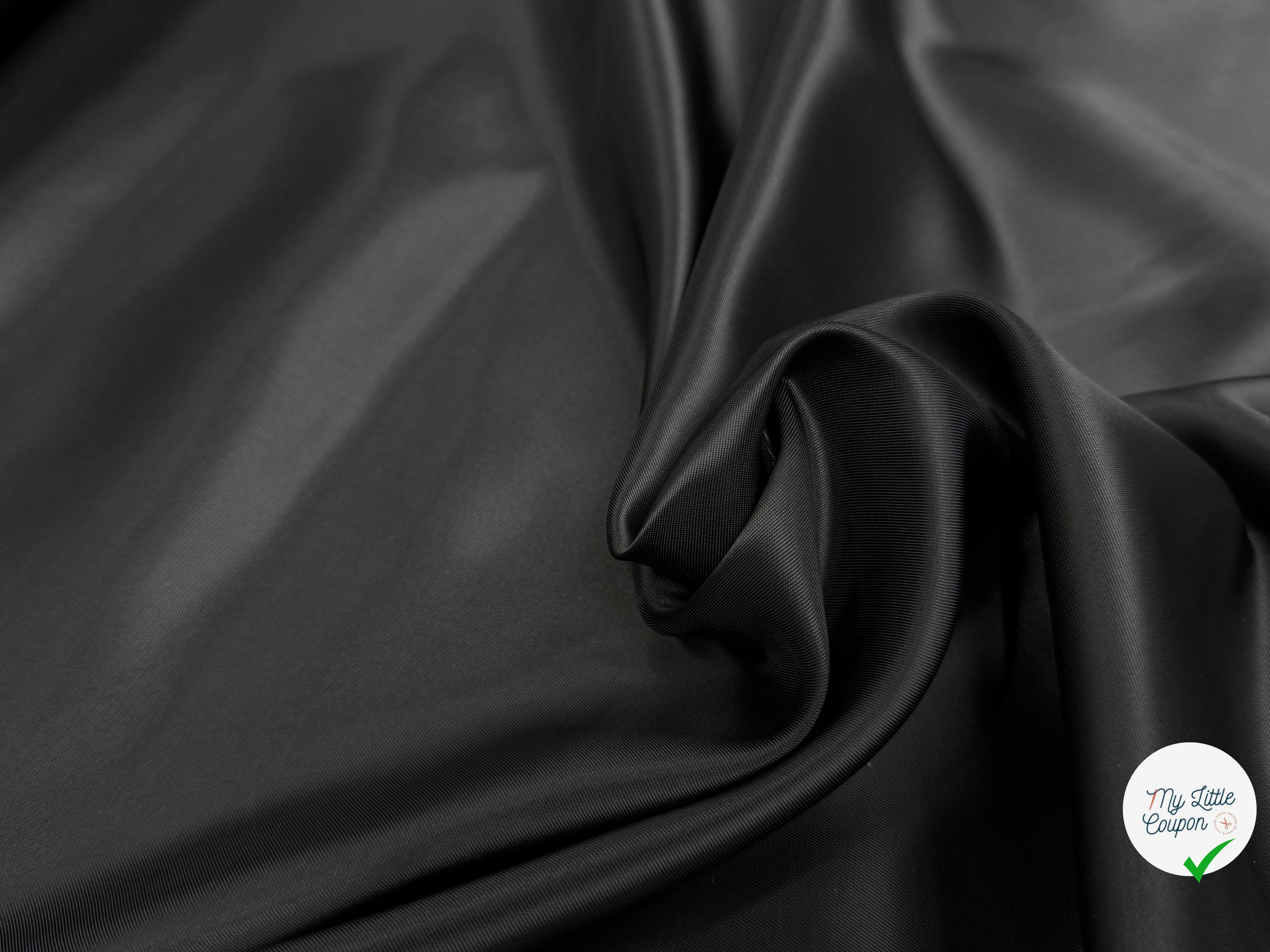 DOUBLURE VISCOSE ACETATE NOIR PROFOND 51% VISCOSE - My Little Coupon