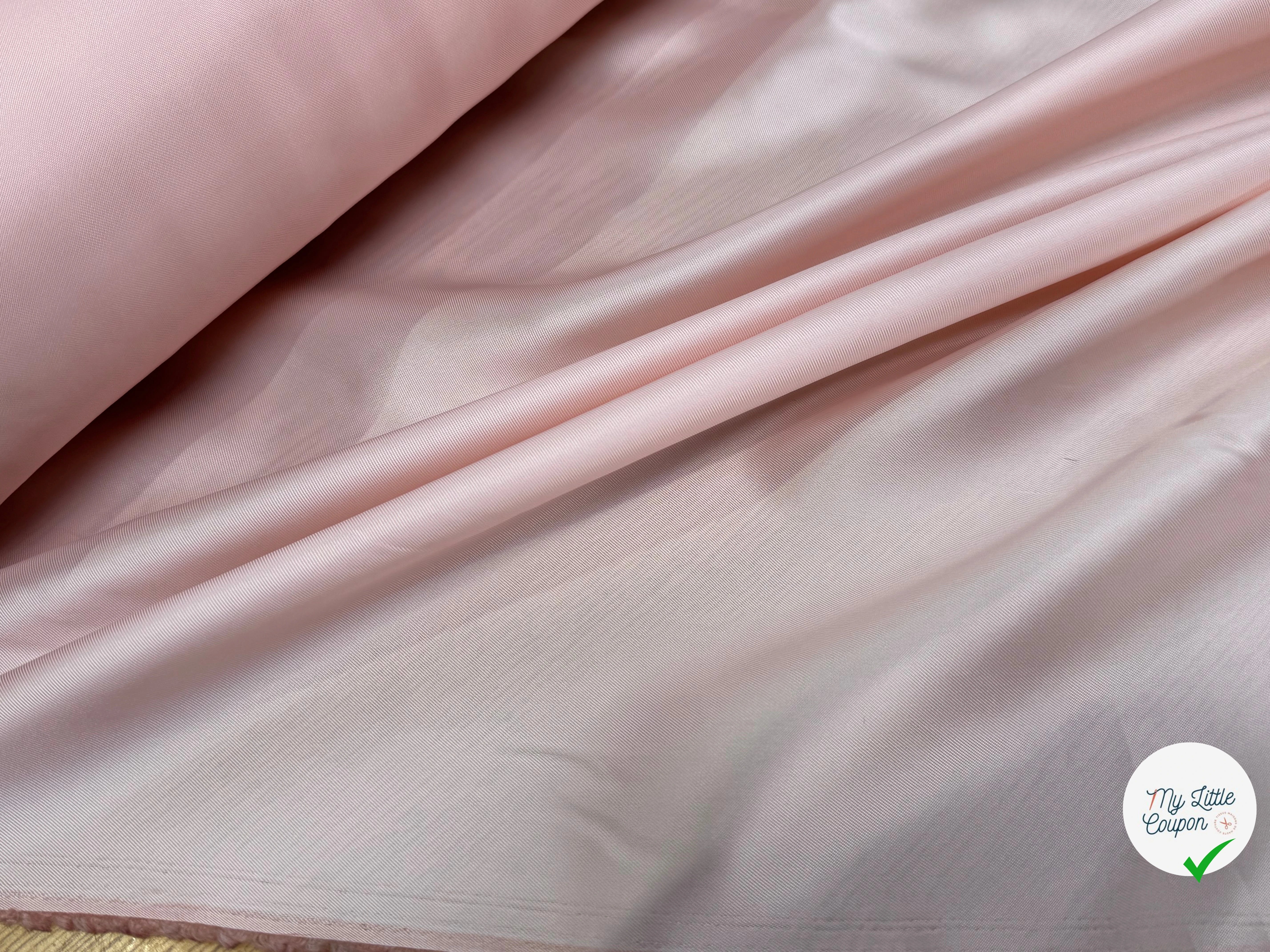 DOUBLURE VISCOSE CUPRO FROIDE ROSE PALE 50% VISCOSE - My Little Coupon