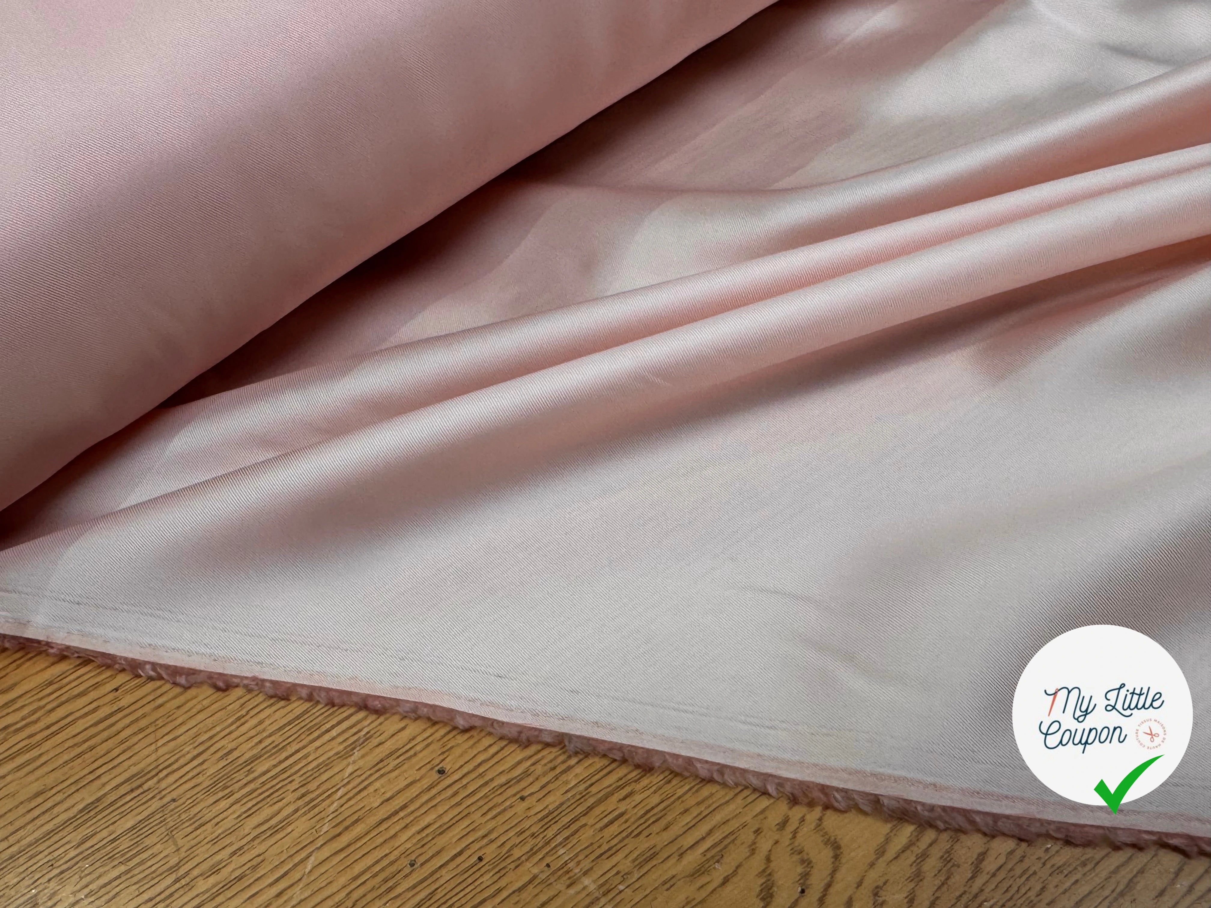 DOUBLURE VISCOSE CUPRO FROIDE ROSE PALE 50% VISCOSE - My Little Coupon