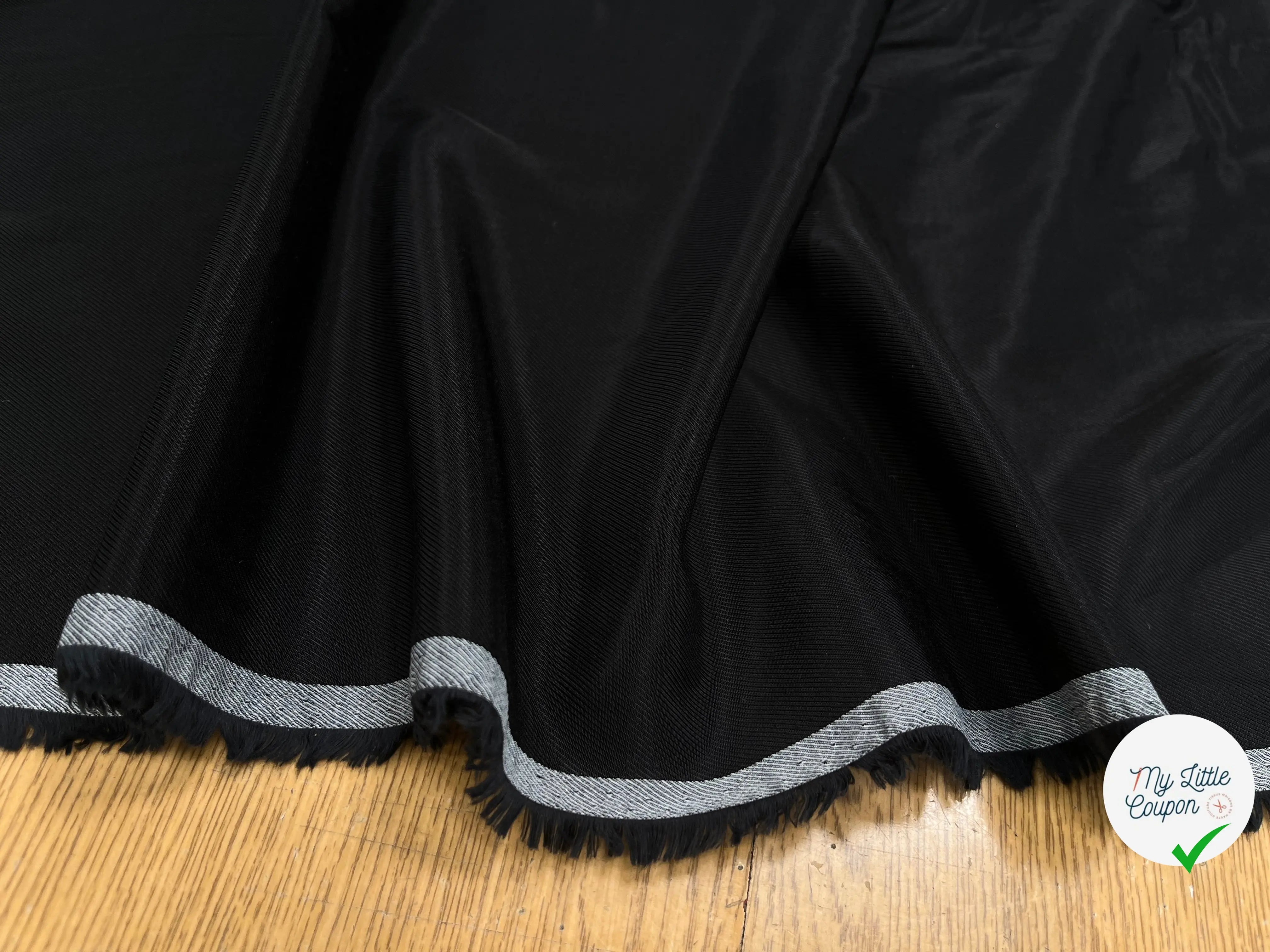 DOUBLURE VISCOSE SERGÉE UNI NOIR - My Little Coupon