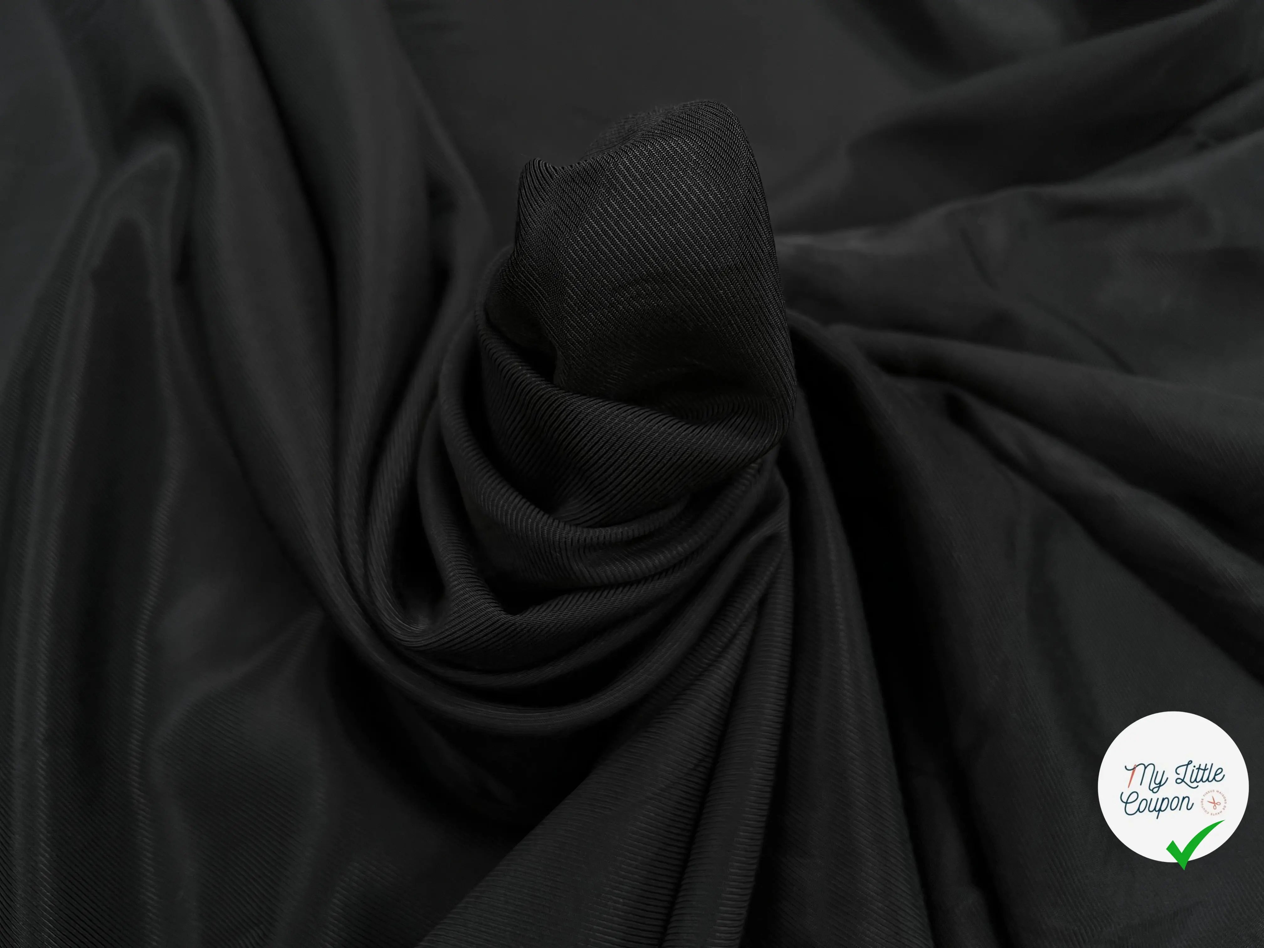 DOUBLURE VISCOSE SERGÉE UNI NOIR - My Little Coupon