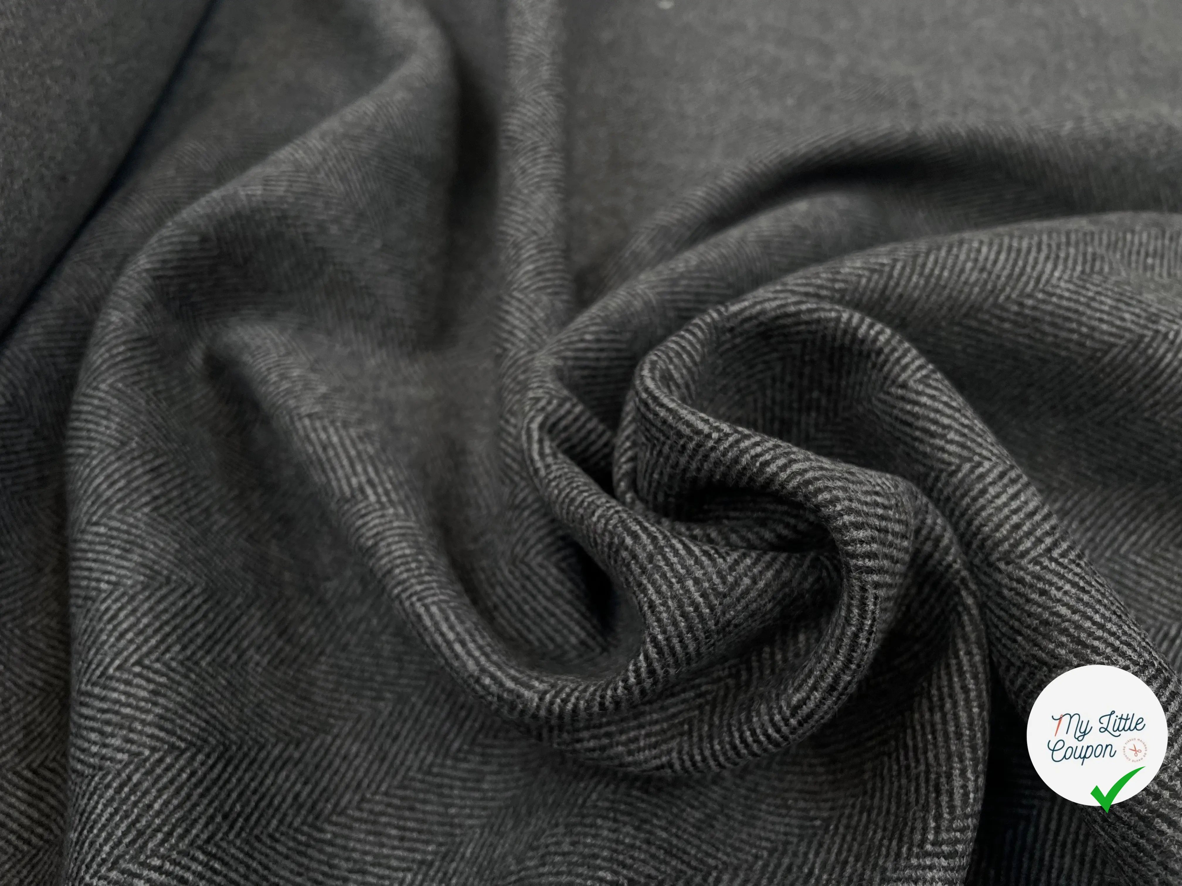 DRAP DE LAINE CHEVRONS FOND GRIS - My Little Coupon
