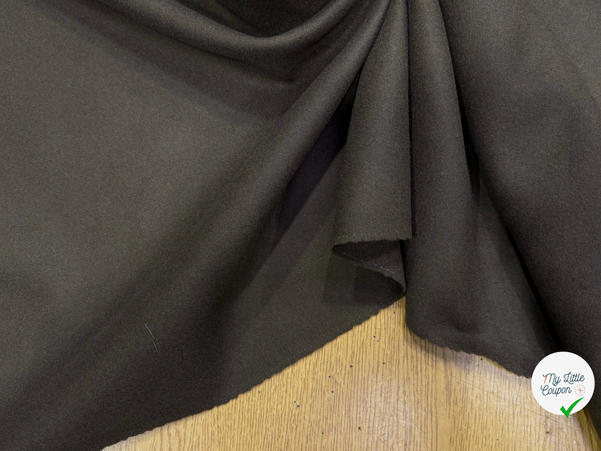 DRAP DE LAINE DOUBLE FACE CAFÉ NOIR SUPER DOUX 100% LAINE VIERGE - My Little Coupon