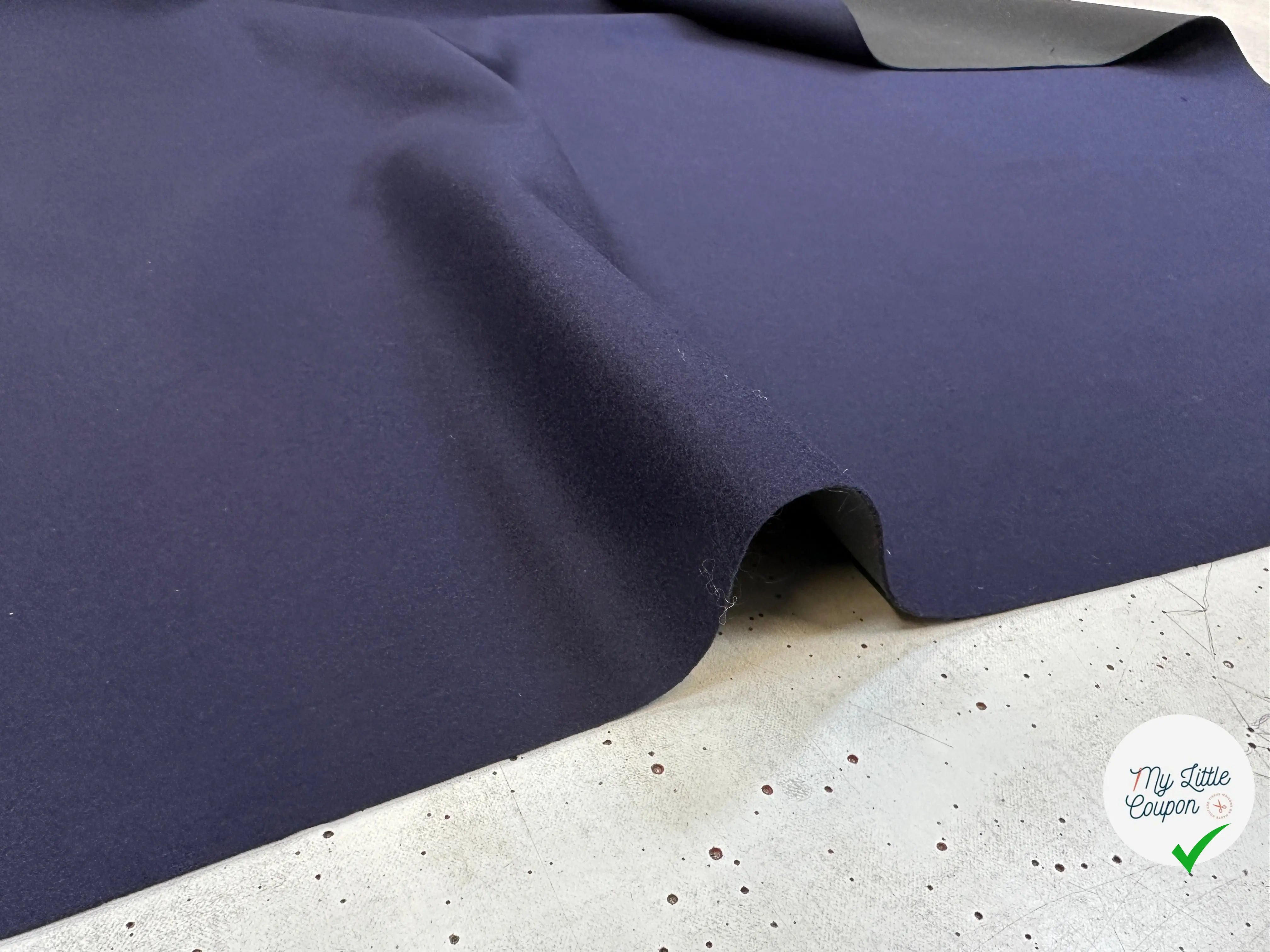 DRAP DE LAINE FIN CONTRECOLLÉ JERSEY NOIR TECHNIQUE MLC INTERN