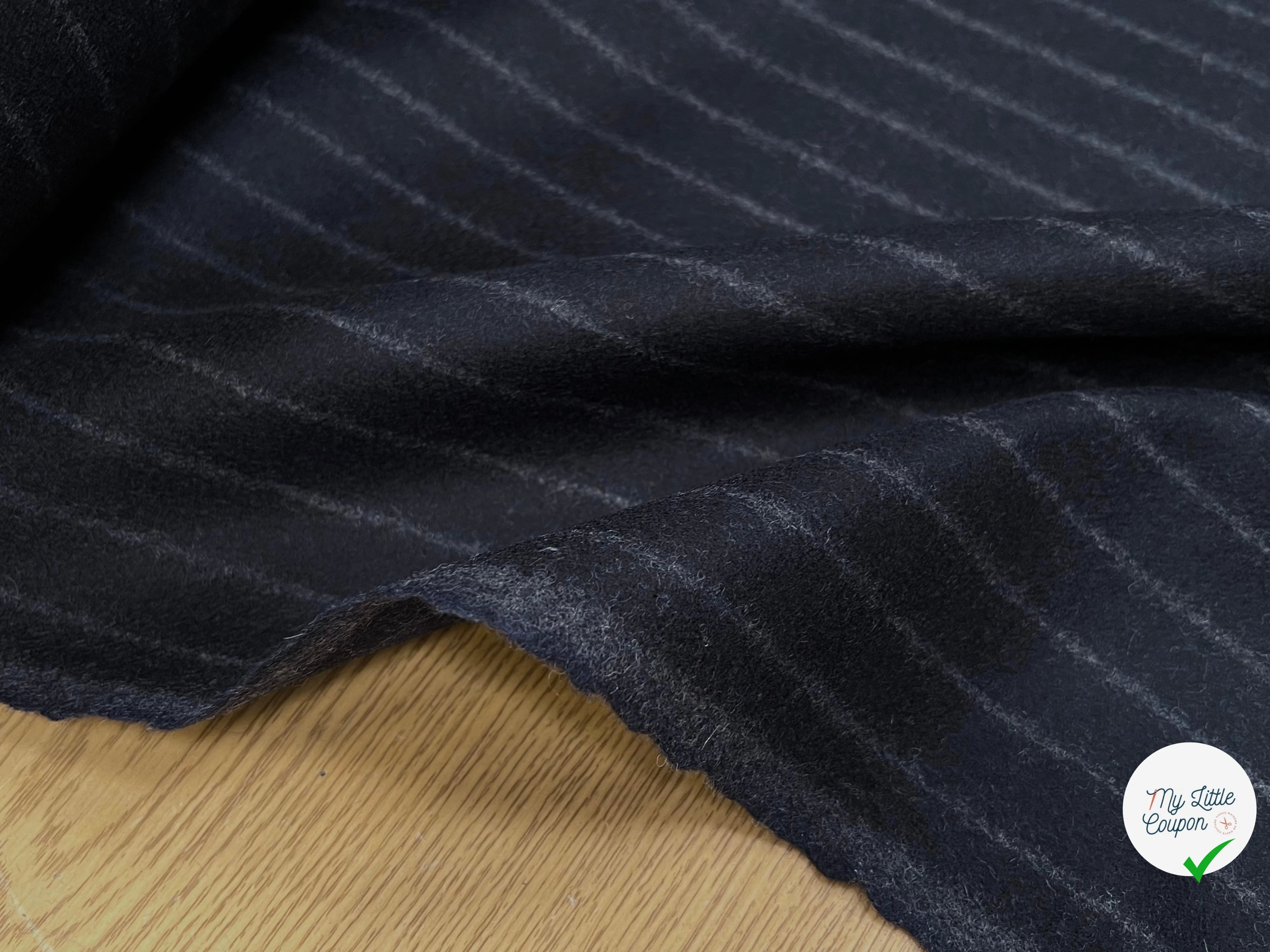 DRAP DE LAINE LOURD GROSESES RAYURES NUIT 80% LAINE VIERGE - My Little Coupon