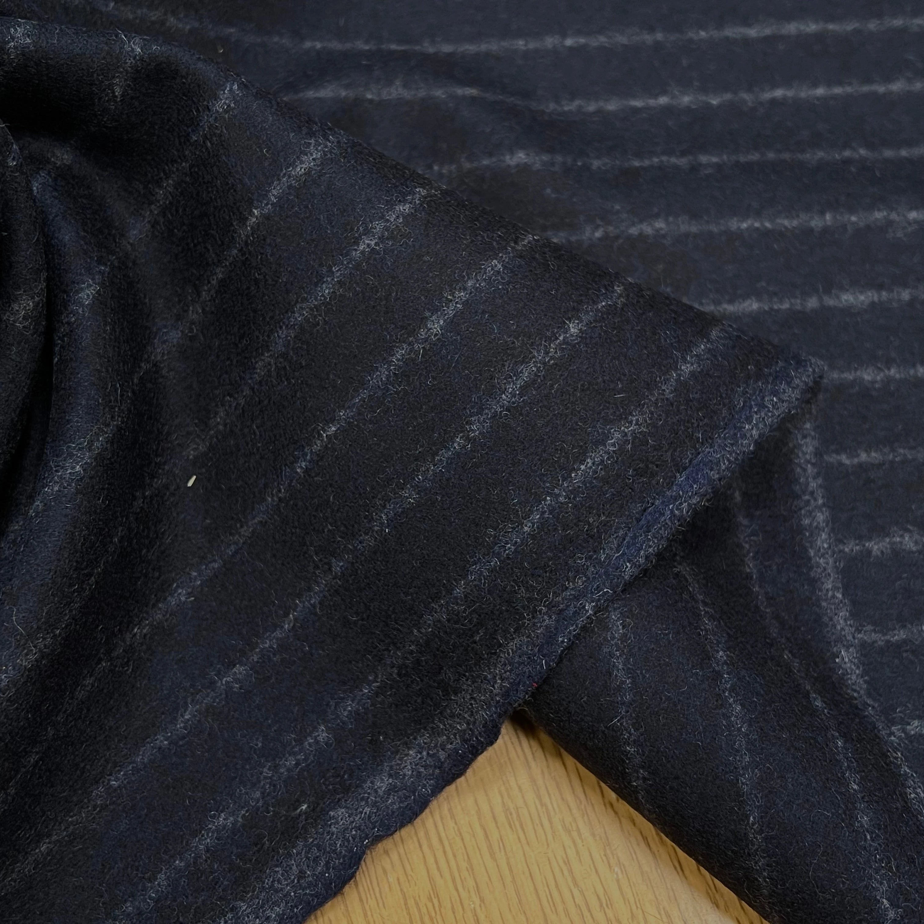 DRAP DE LAINE LOURD GROSESES RAYURES NUIT 80% LAINE VIERGE - My Little Coupon