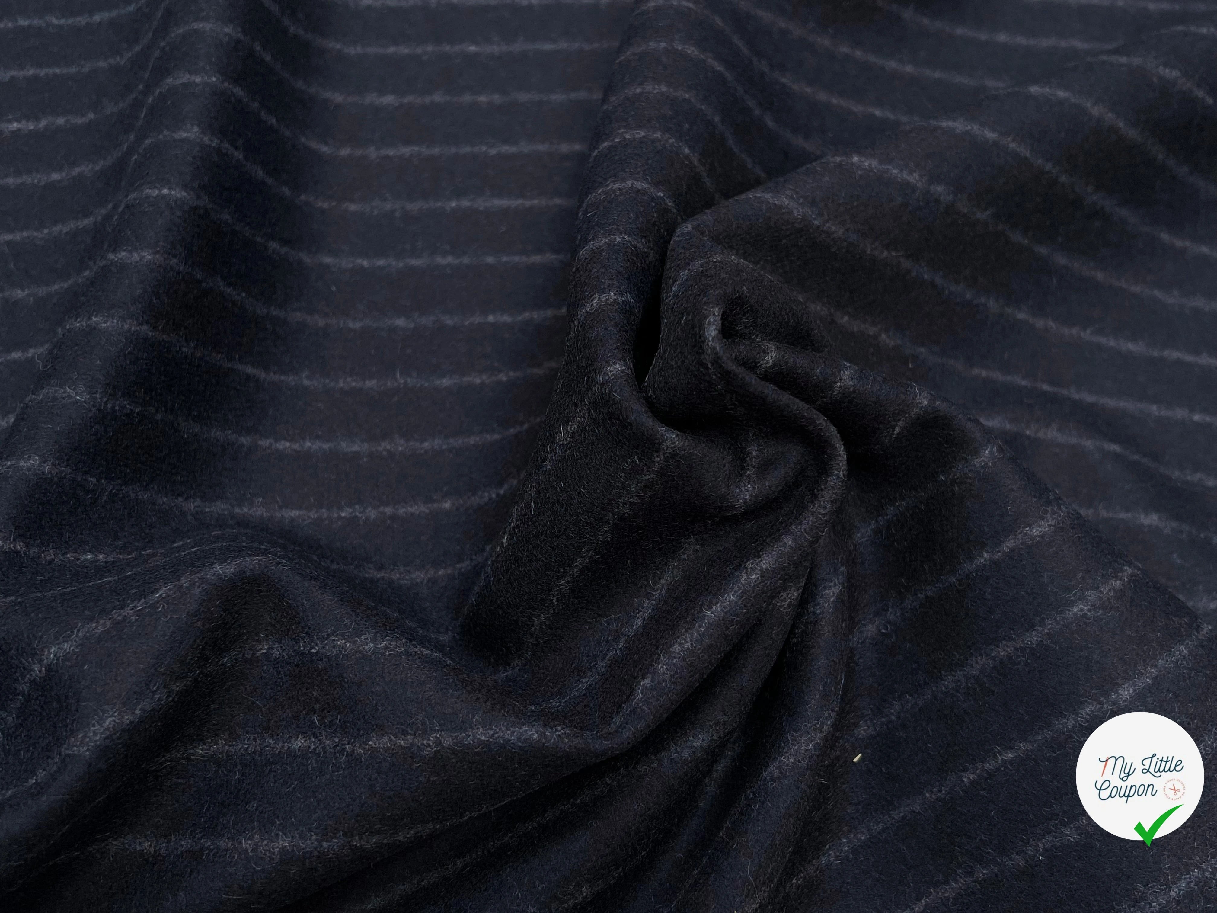 DRAP DE LAINE LOURD GROSESES RAYURES NUIT 80% LAINE VIERGE - My Little Coupon