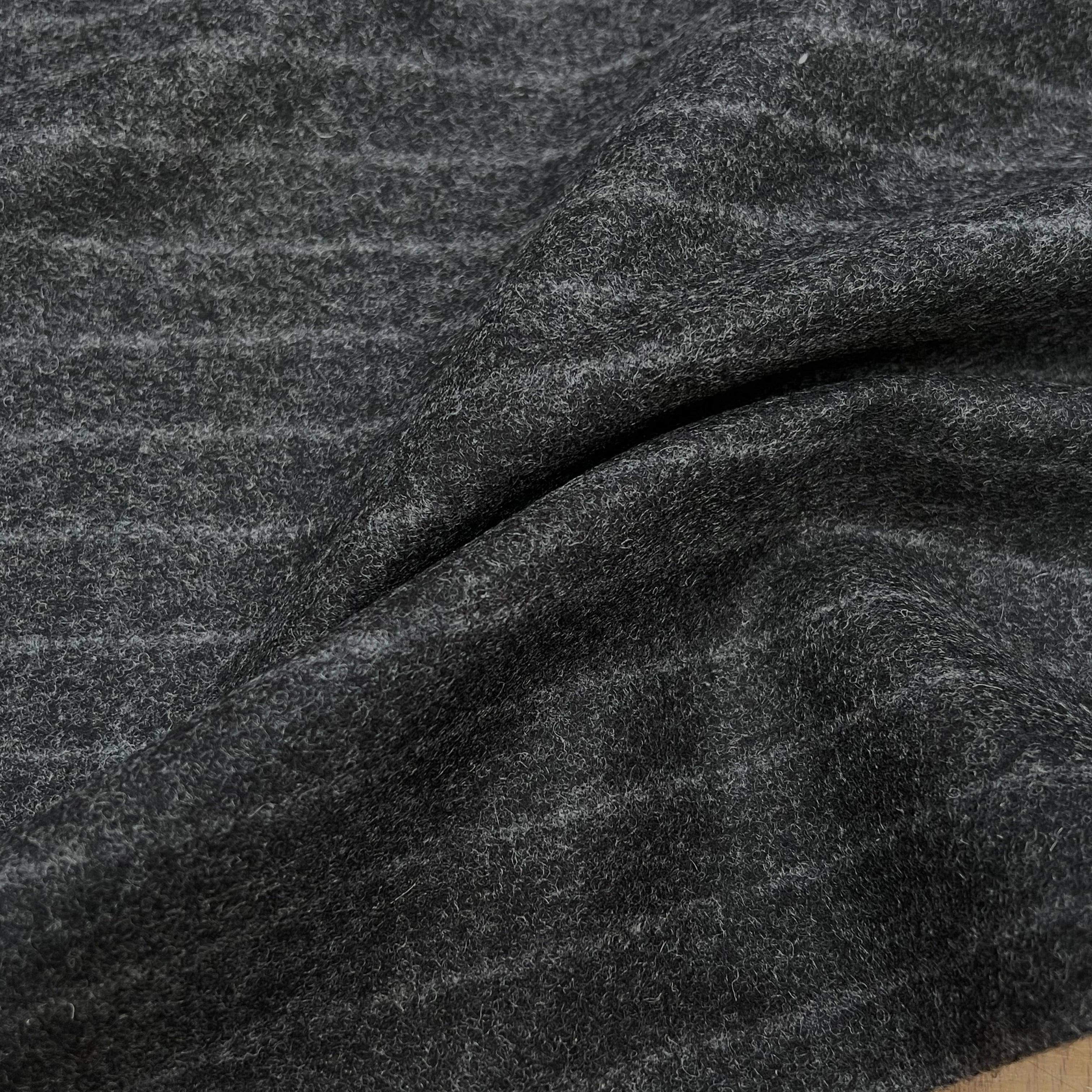 DRAP DE LAINE LOURD GROSSES RAYURES GRIS 80% LAINE VIERGE - My Little Coupon