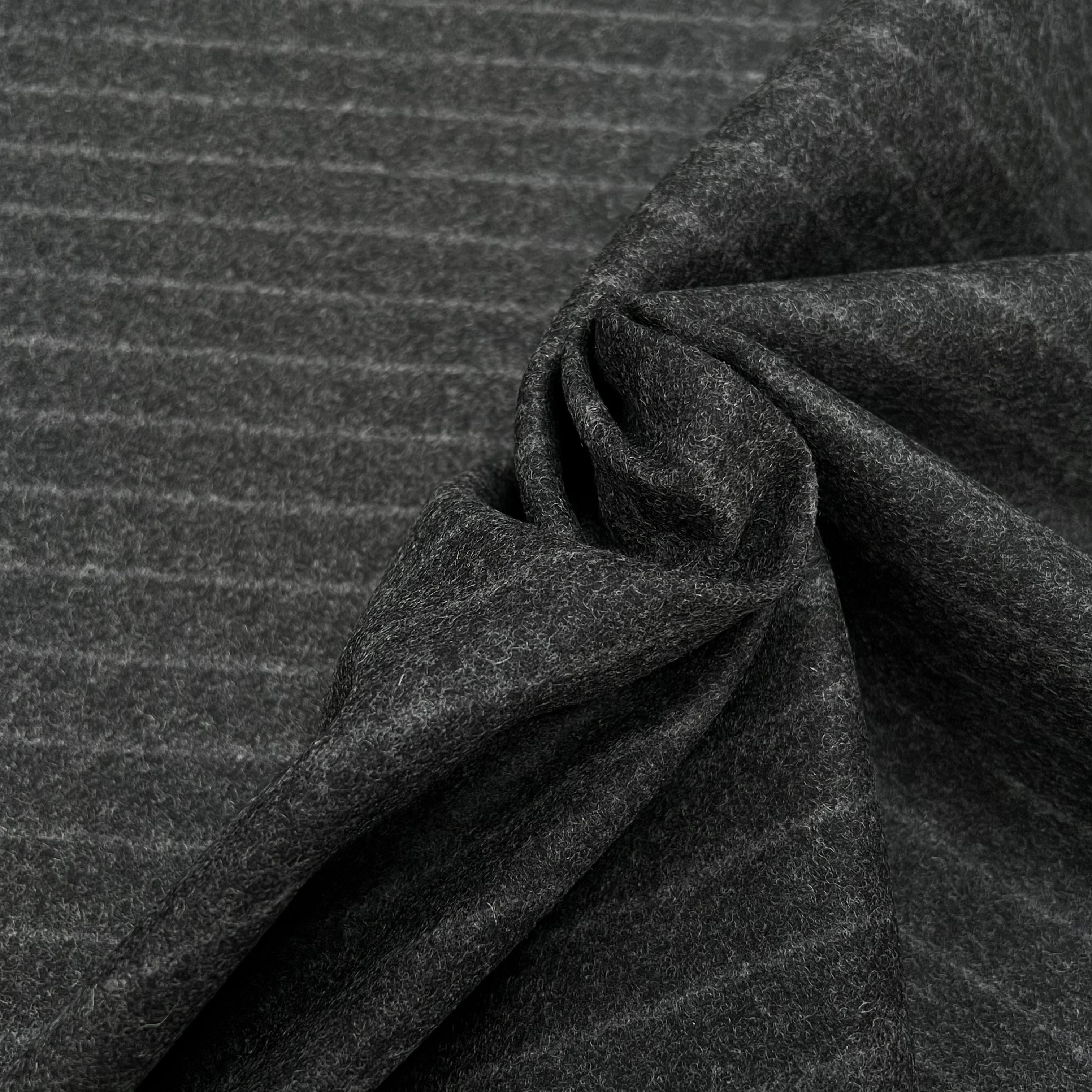 DRAP DE LAINE LOURD GROSSES RAYURES GRIS 80% LAINE VIERGE - My Little Coupon