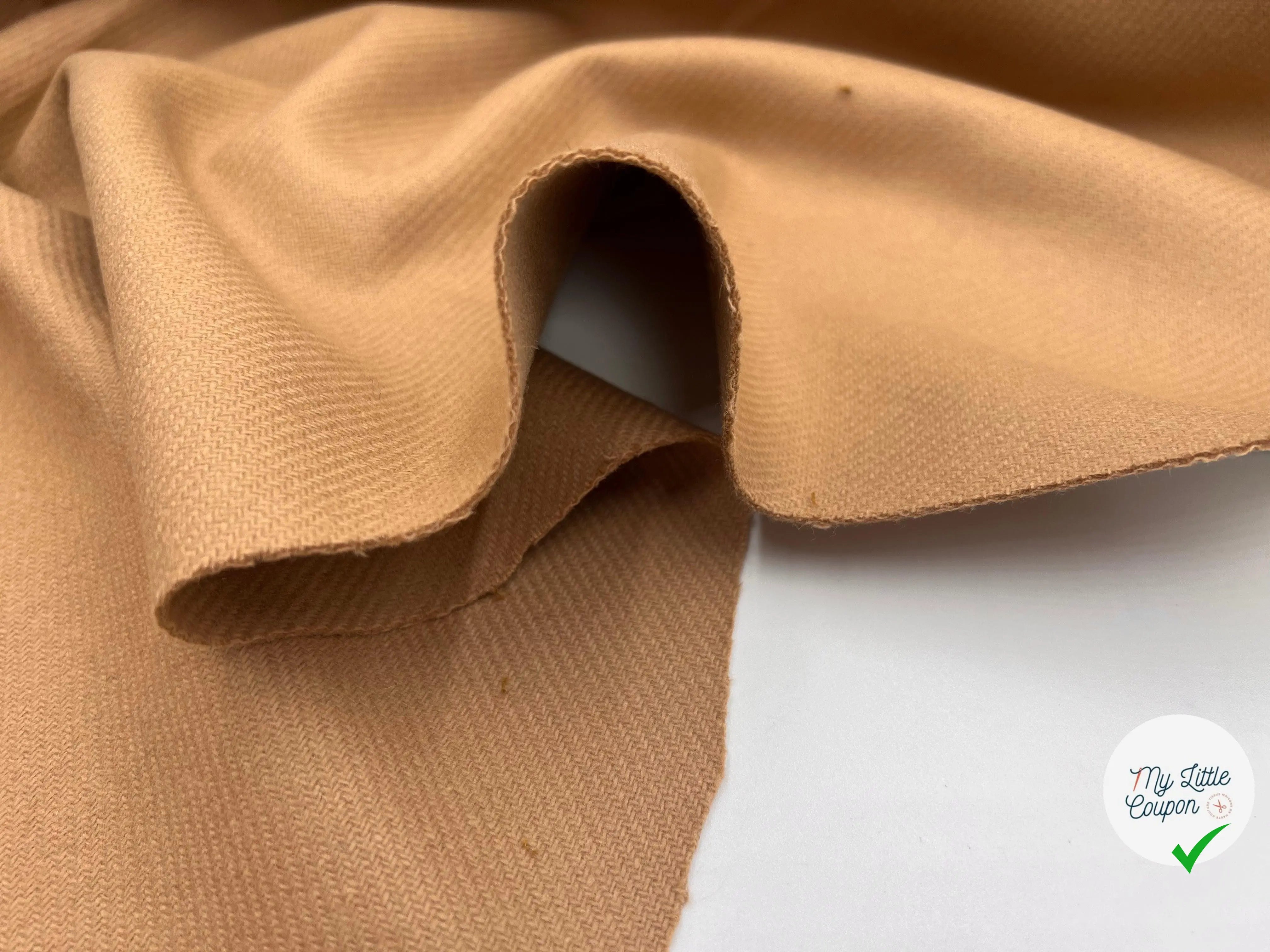 DRAP DE LAINE STRIÉE CHAMOIS - My Little Coupon - tissu - coudre