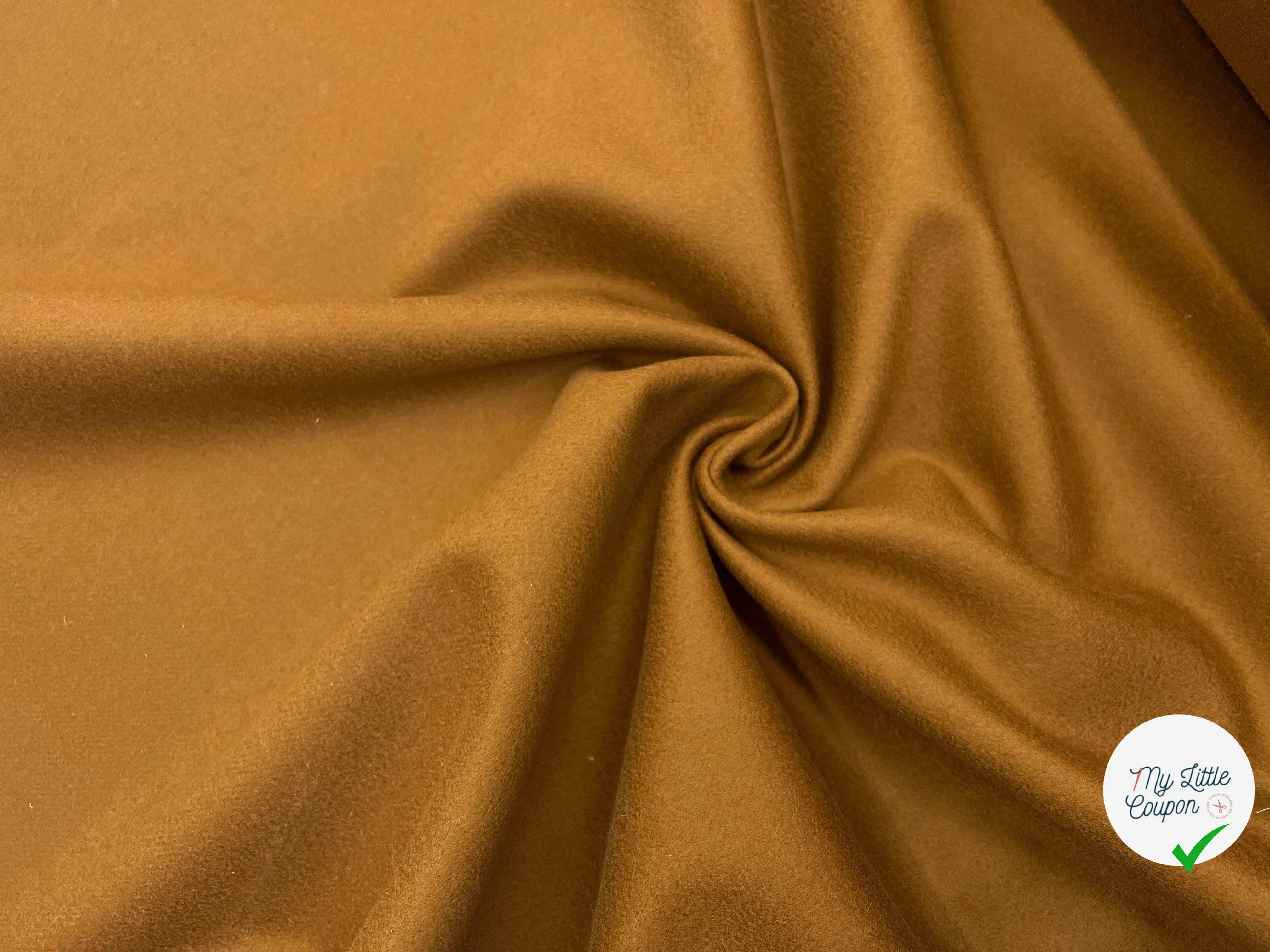 DRAP DE LAINE TABAC 100% LAINE VIERGE ROUX - My Little Coupon - tissu - coudre