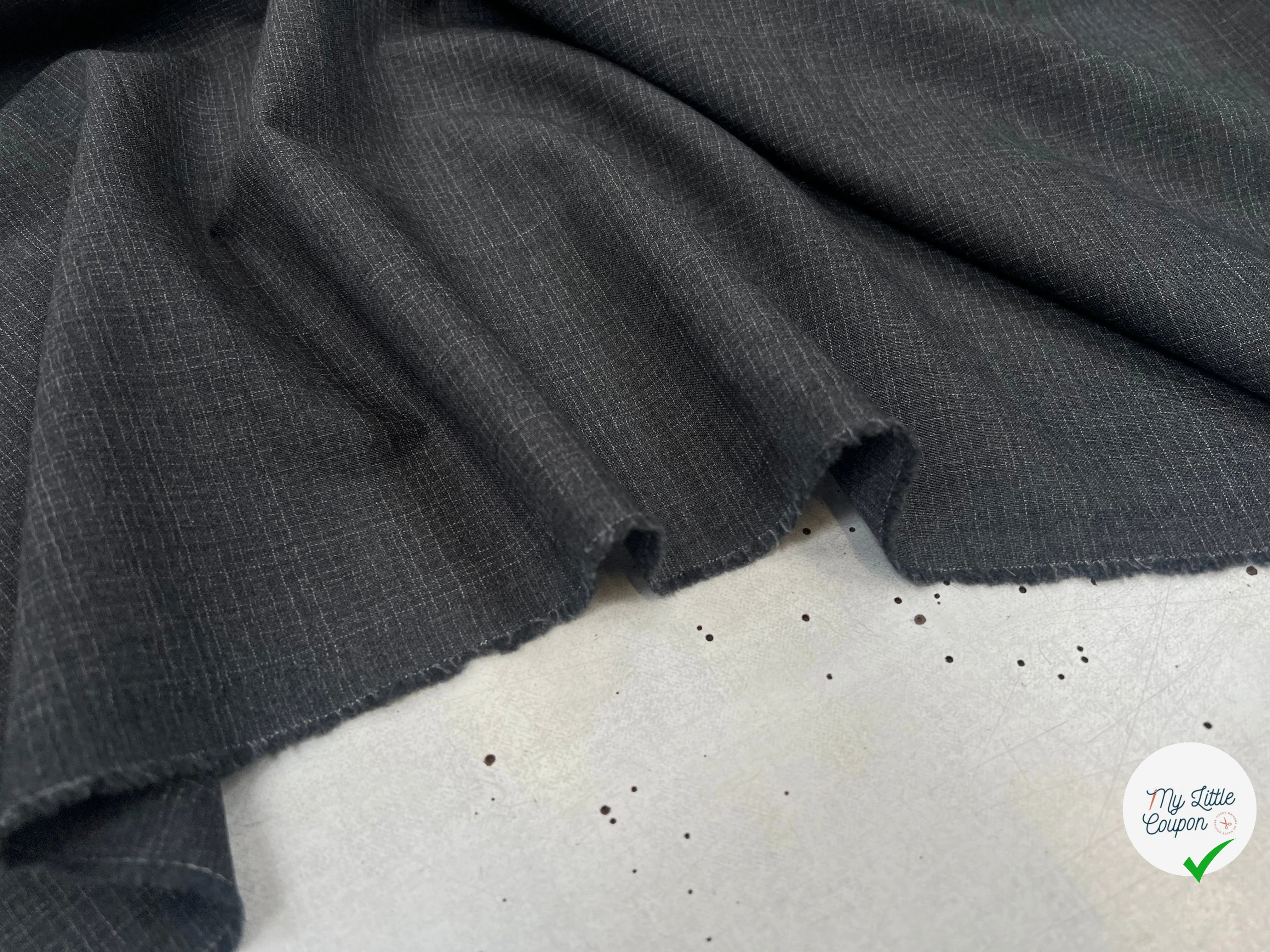 DRAPERIE 100% LAINE GRIS CHINÉ FONCÉ LAIZE 156 - My Little Coupon