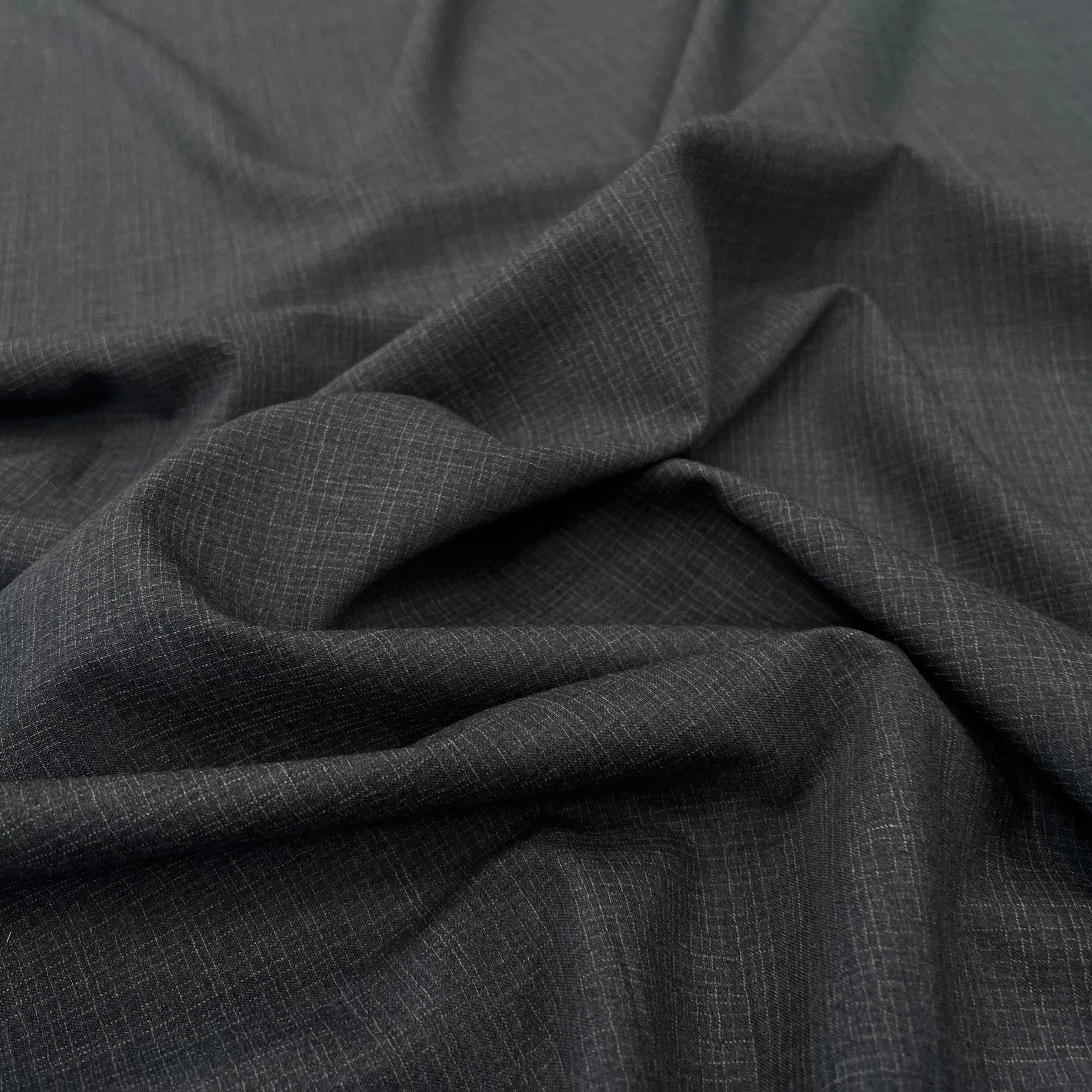 DRAPERIE 100% LAINE GRIS CHINÉ FONCÉ LAIZE 156 - My Little Coupon