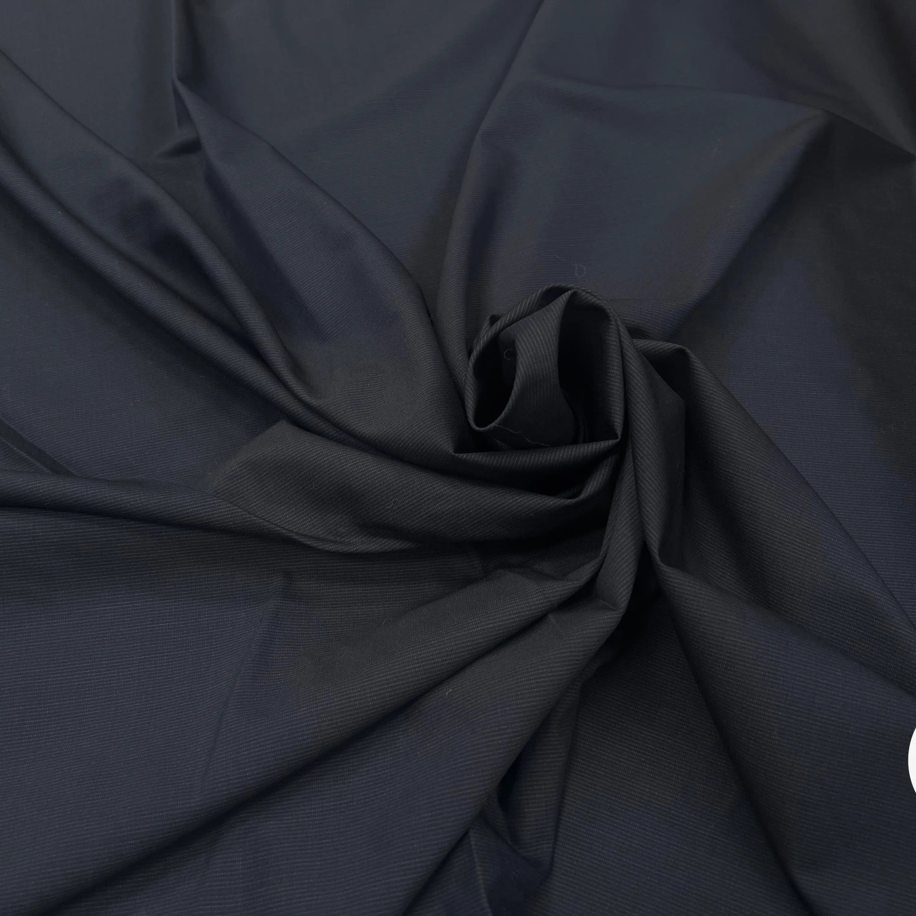 DRAPERIE 100% LAINE VIERGE BLEU NUIT RAYÉE FINES RAYURES - My Little Coupon