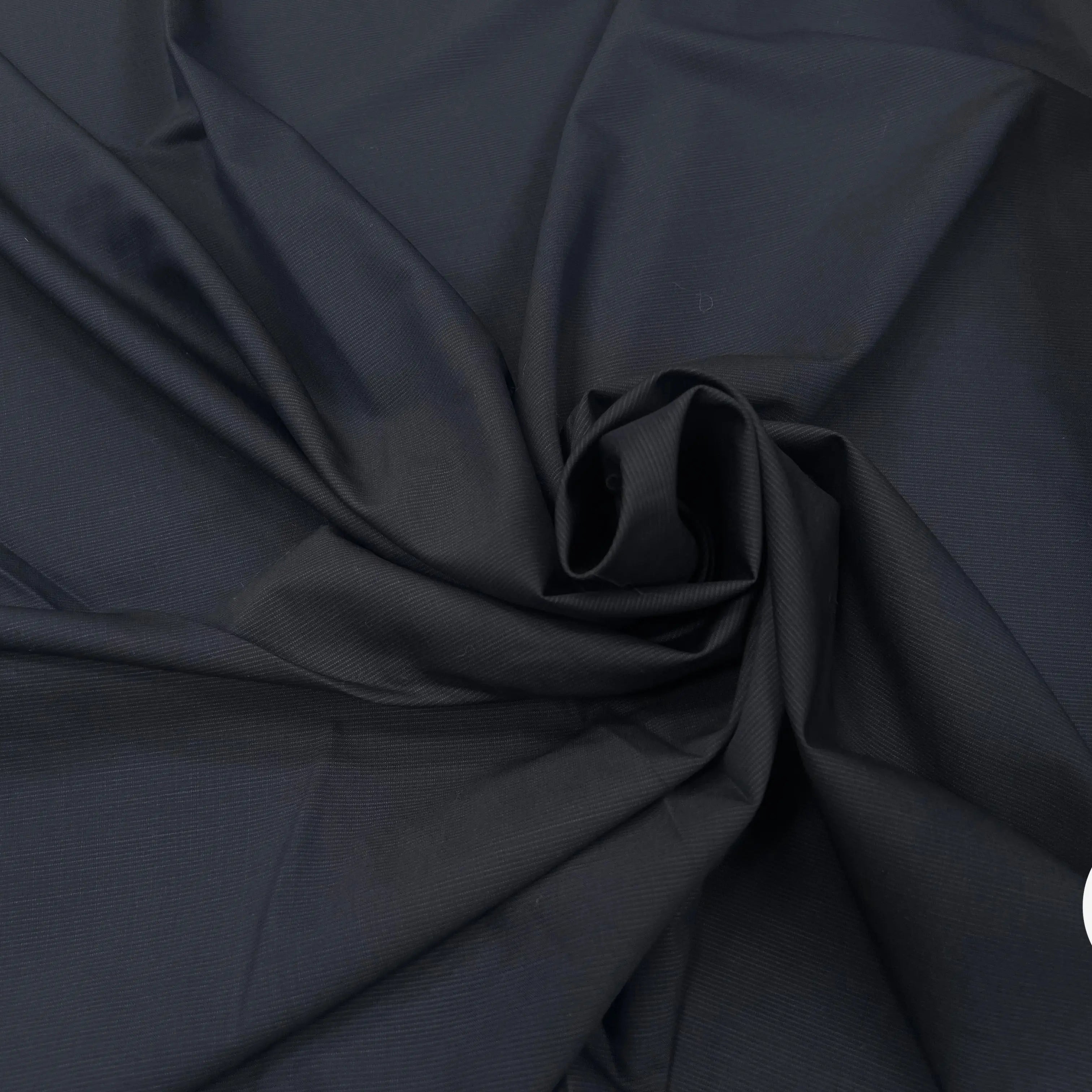 DRAPERIE 100% LAINE VIERGE BLEU NUIT RAYÉE FINES RAYURES - My Little Coupon