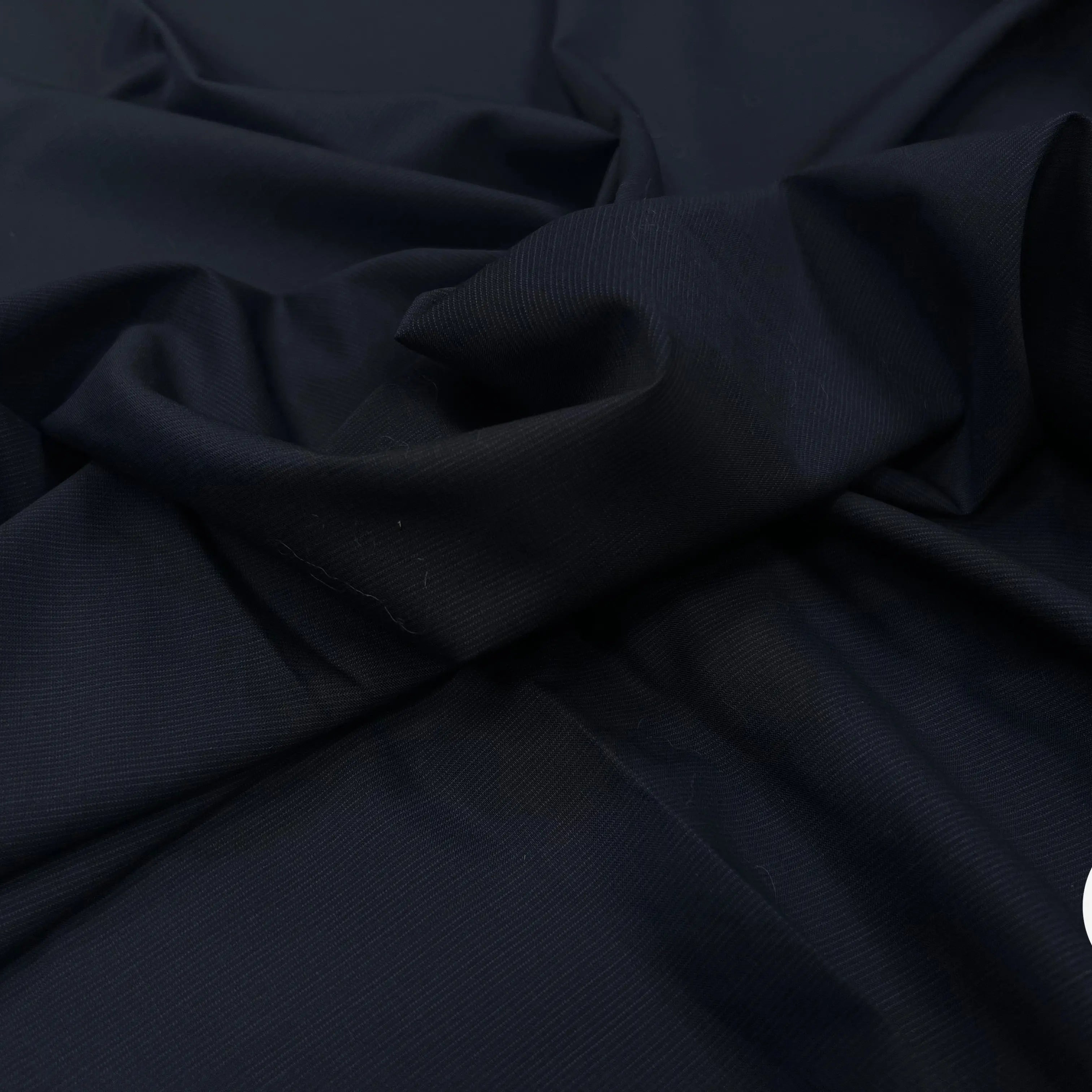 DRAPERIE 100% LAINE VIERGE BLEU NUIT RAYÉE FINES RAYURES - My Little Coupon